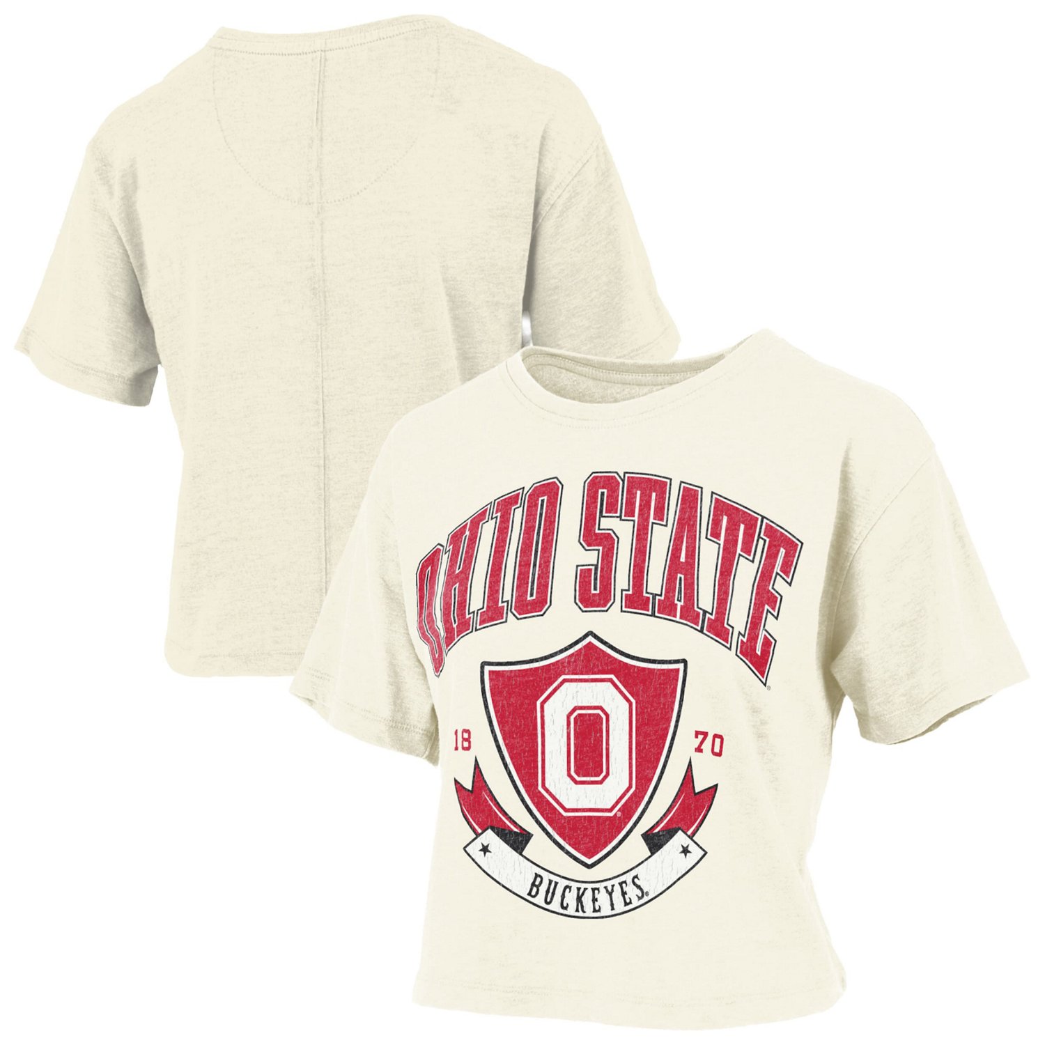 Pressbox Ohio State Buckeyes Buckler Vintage Cropped T-Shirt - view number 1