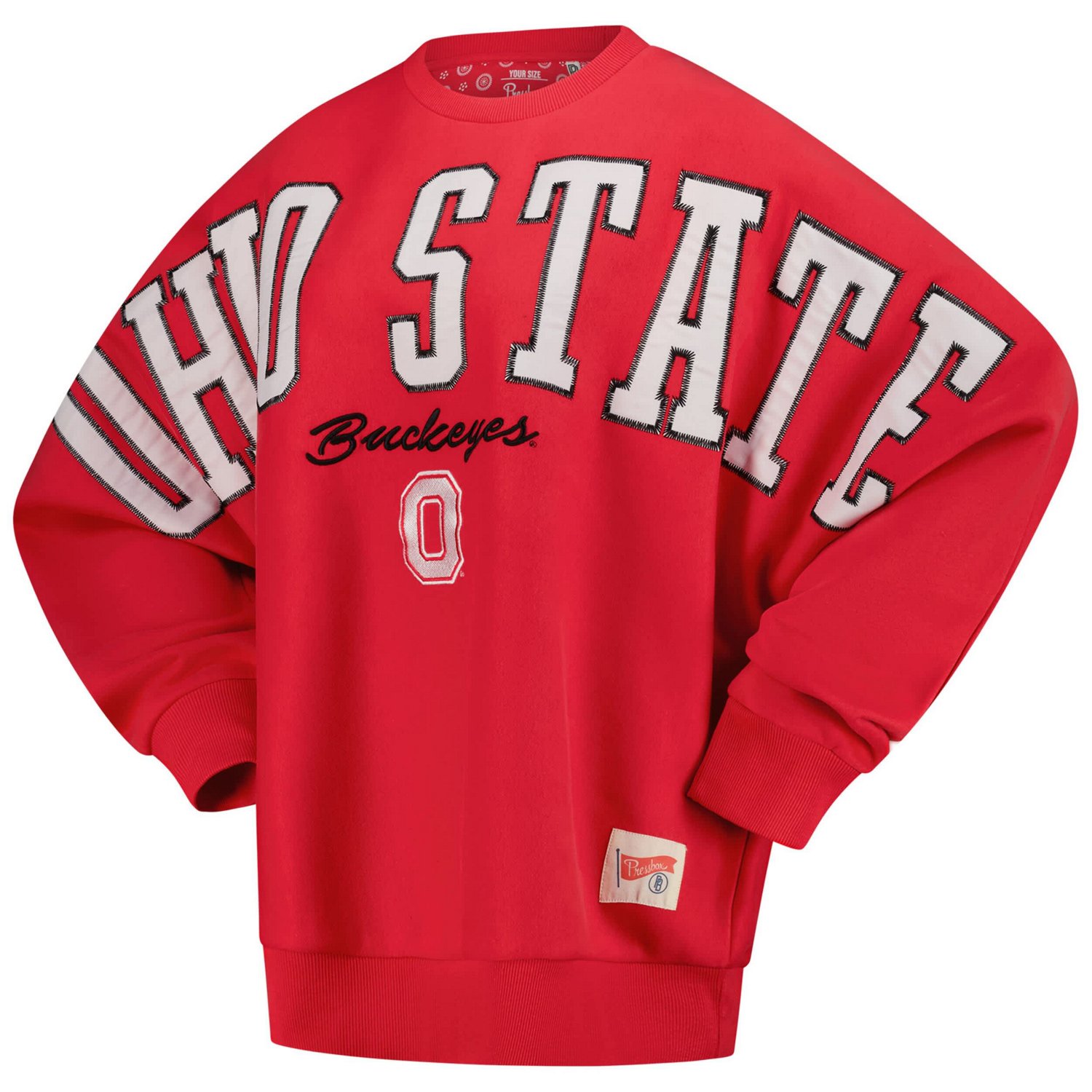 Pressbox Ohio State Buckeyes Flannigan Oversized Dolman Pullover Sweatshirt - view number 2