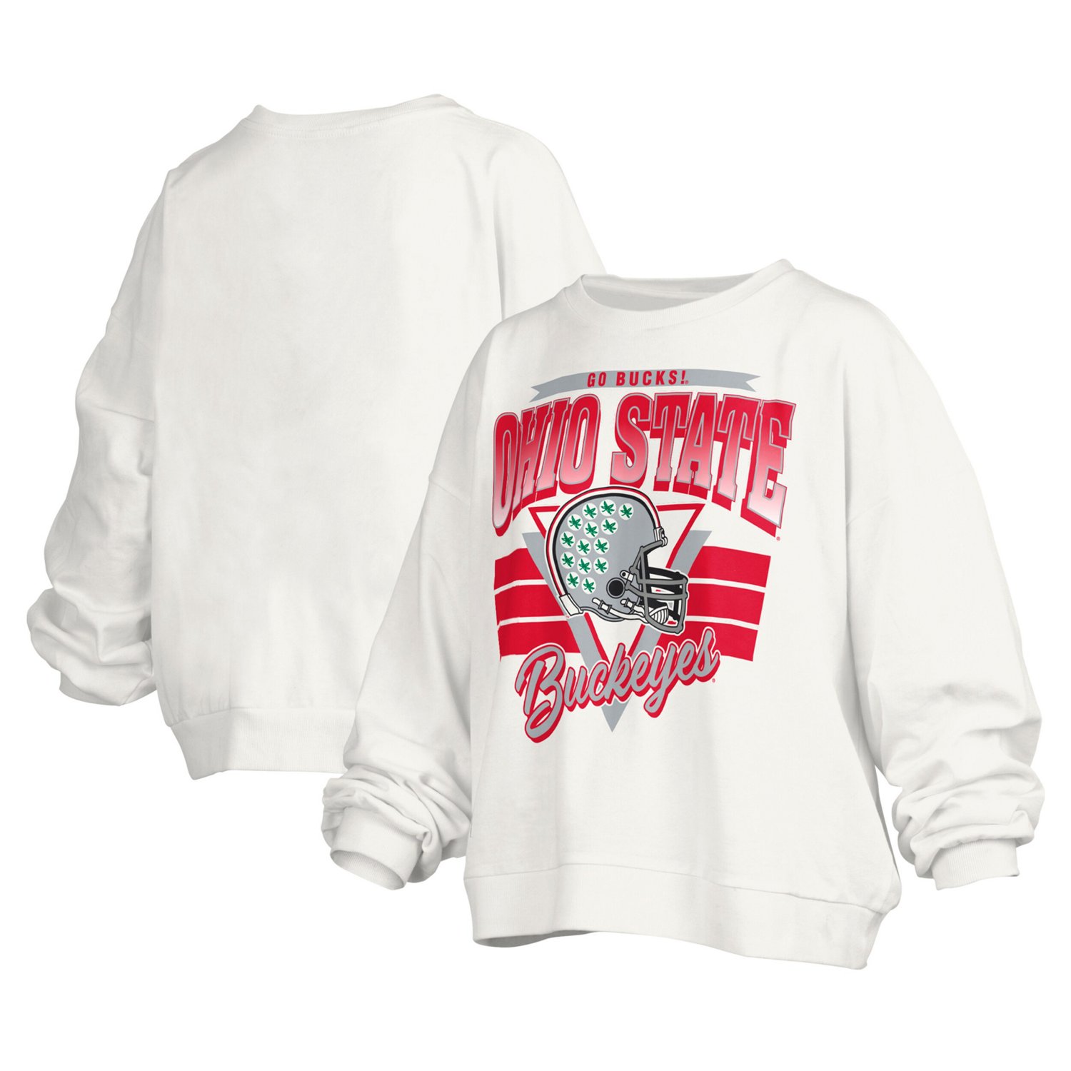 Pressbox Ohio State Buckeyes Janice Retro Logo Oversized Pullover Sweatshirt                                                     - view number 1