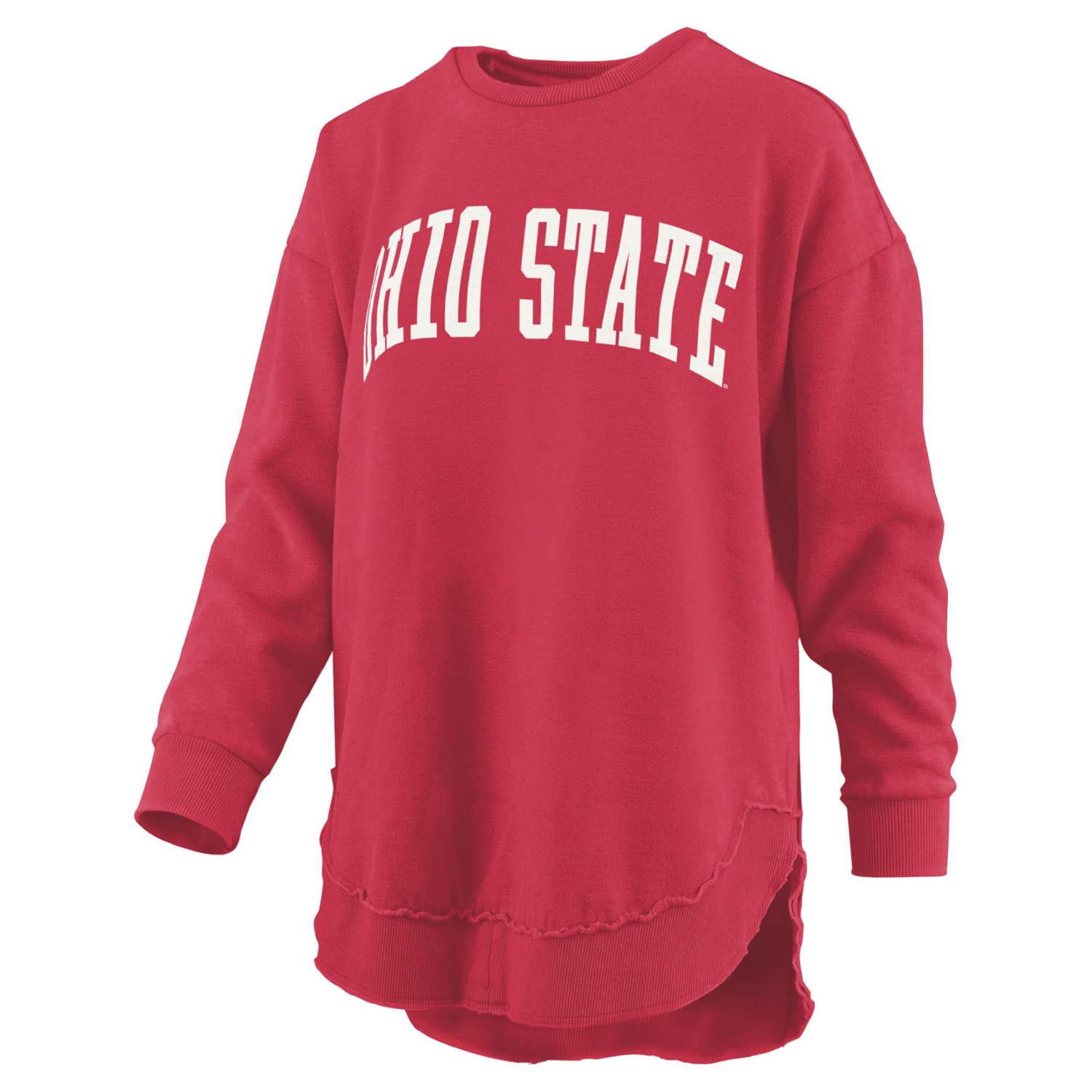 Pressbox Ohio State Buckeyes Melange Poncho Vintage Fleece Long Sleeve Pullover Sweatshirt - view number 2