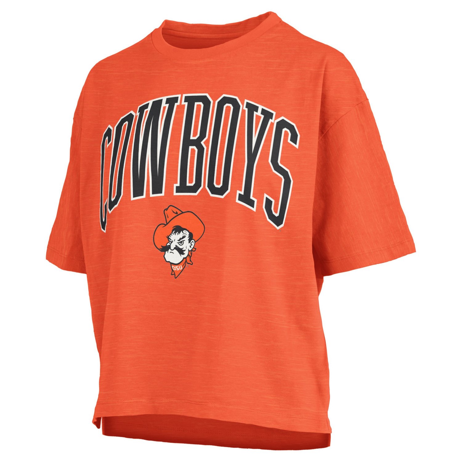Pressbox Oklahoma State Cowboys Nelson Arch Over Logo Waist Length Oversized Slub T-Shirt - view number 2