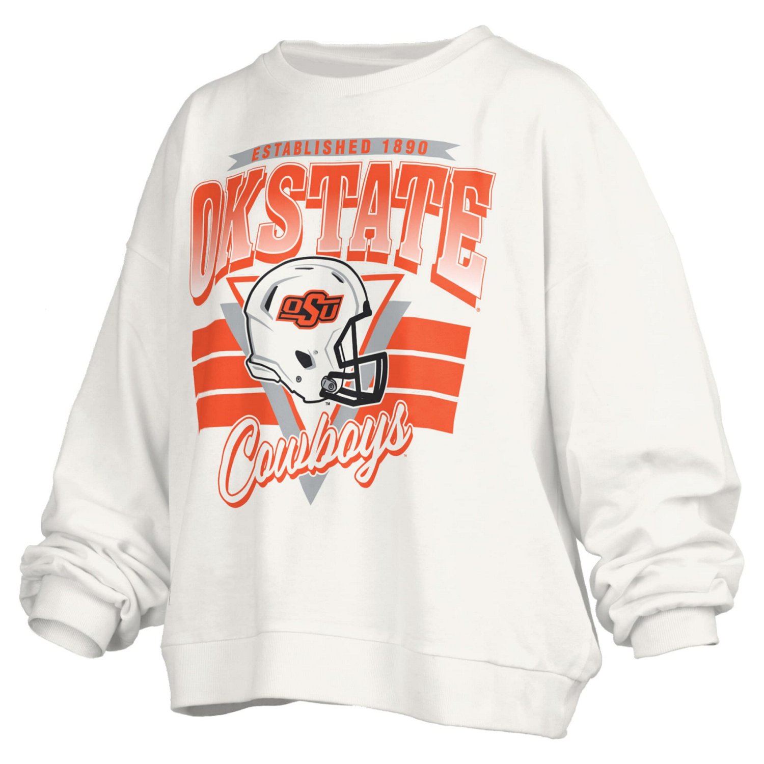 Pressbox Oklahoma State Cowboys Oversized Janice Retro Waist-Length Pullover Sweatshirt - view number 2
