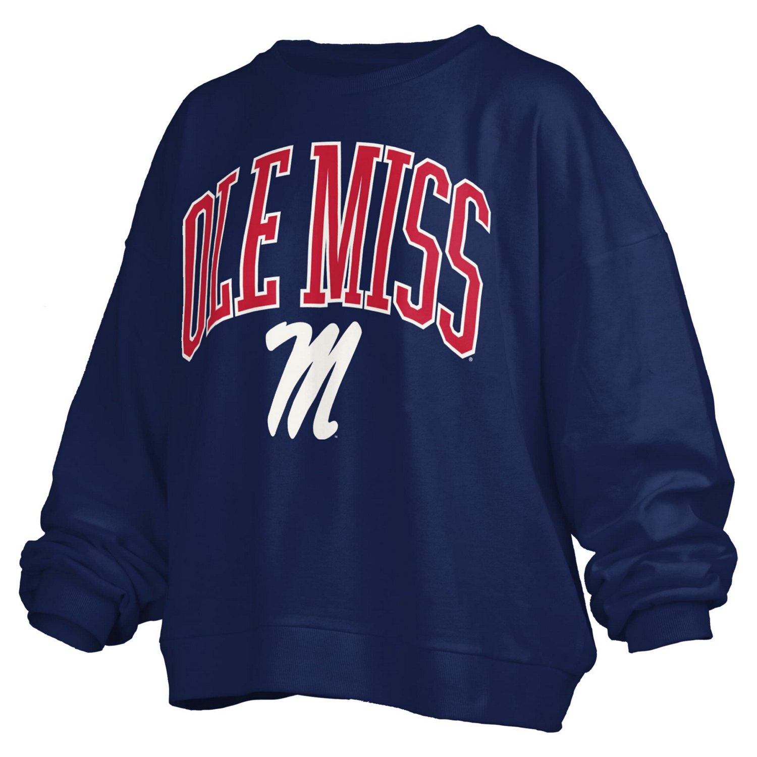 Pressbox Ole Miss Rebels Janise Arch Over Logo Waist Length Oversized Pullover Sweatshirt - view number 2
