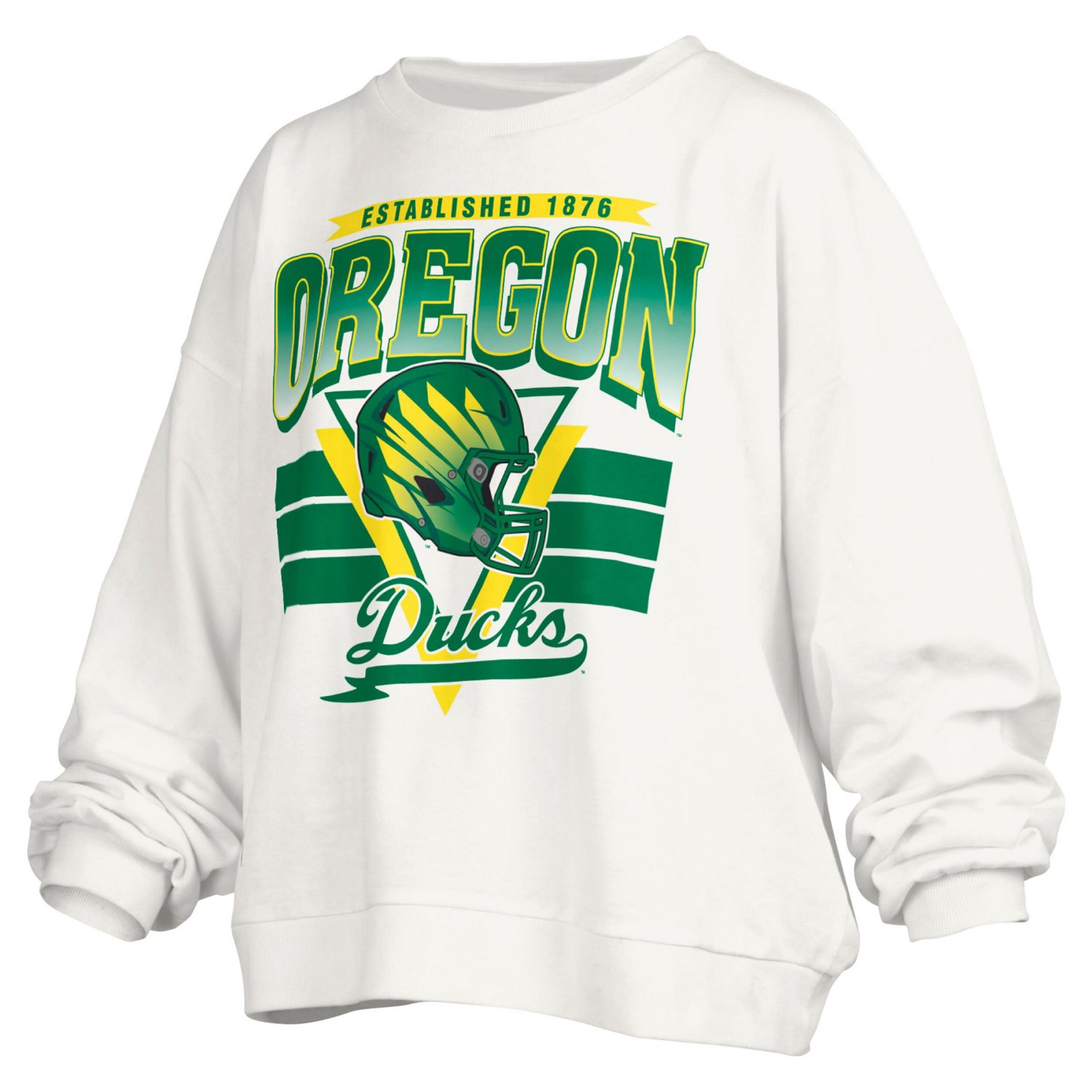 Pressbox Oregon Ducks Janice Retro Logo Oversized Pullover Sweatshirt - view number 2