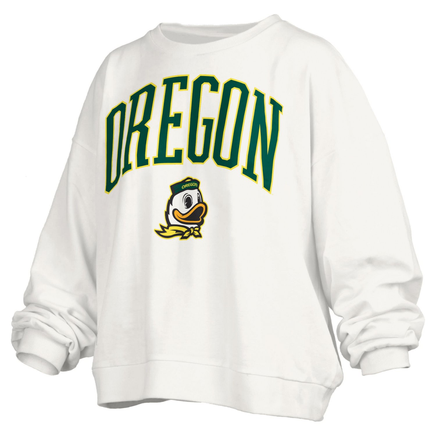 Pressbox Oregon Ducks Janise Arch Over Logo Waist Length Oversized Pullover Sweatshirt - view number 2