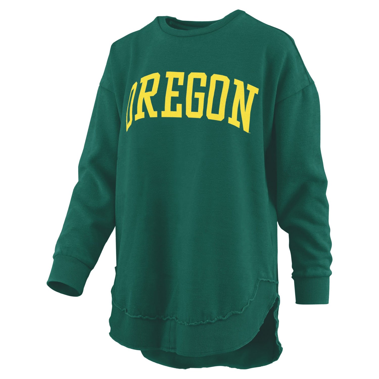 Pressbox Oregon Ducks Melange Poncho Vintage Fleece Long Sleeve Pullover Sweatshirt - view number 2
