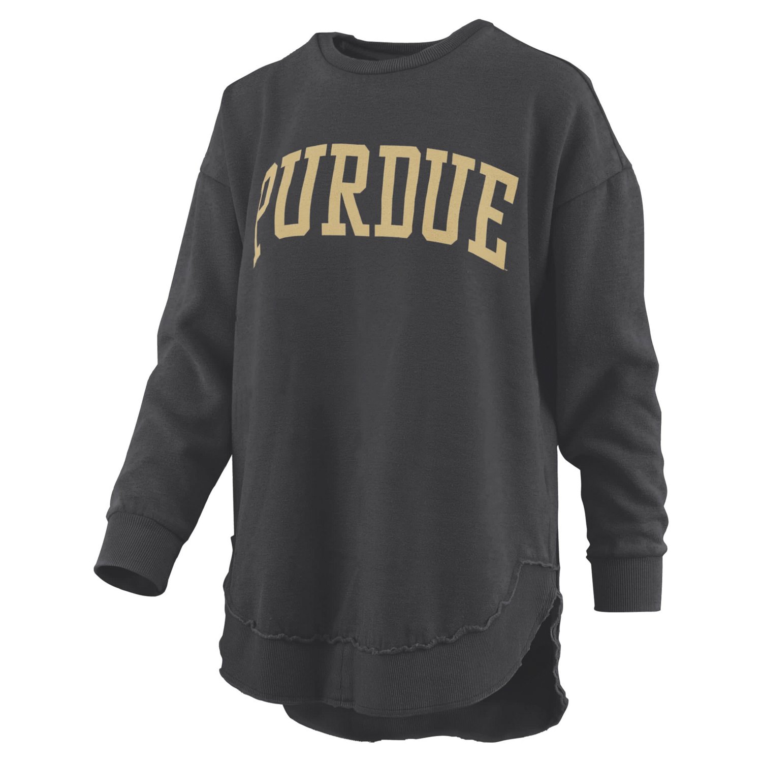 Pressbox Purdue Boilermakers Melange Poncho Vintage Fleece Long Sleeve Pullover Sweatshirt - view number 2