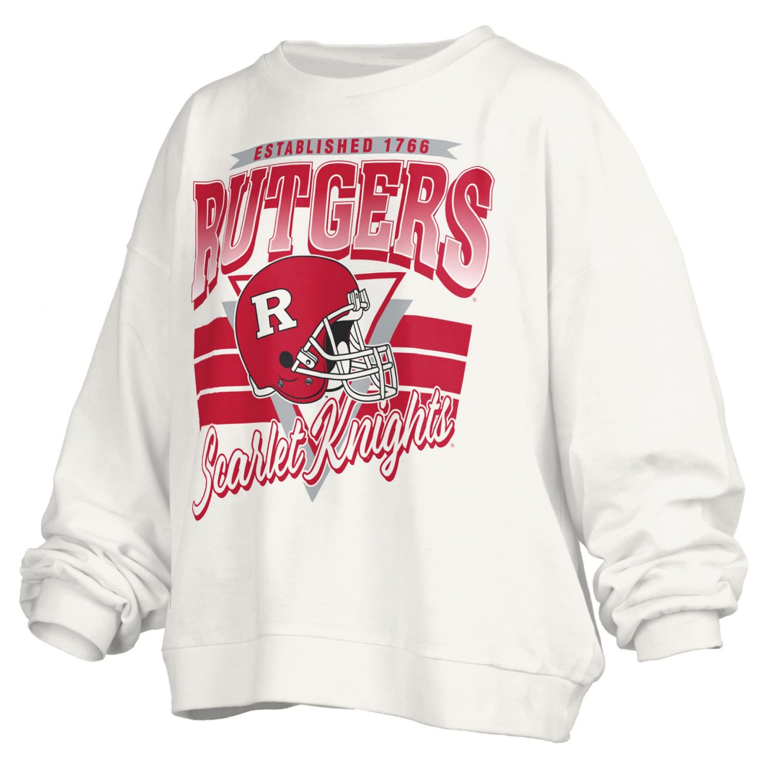 Pressbox Rutgers Scarlet Knights Oversized Janice Retro Waist-Length Pullover Sweatshirt - view number 2