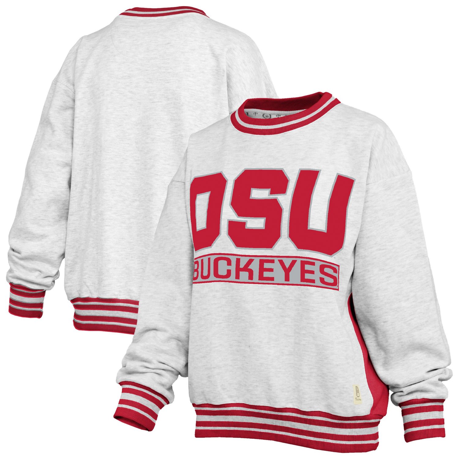Pressbox Scarlet Ohio State Buckeyes Endzone Crewneck Sweatshirt