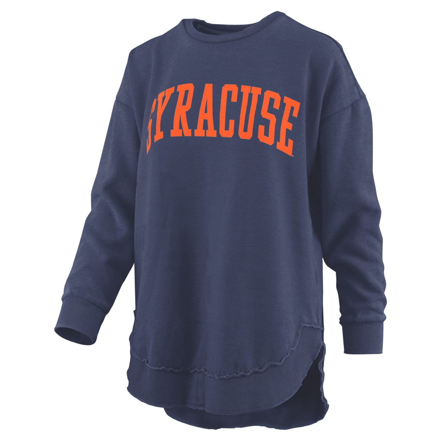Pressbox Syracuse Orange Melange Poncho Vintage Fleece Long Sleeve Pullover Sweatshirt - view number 2