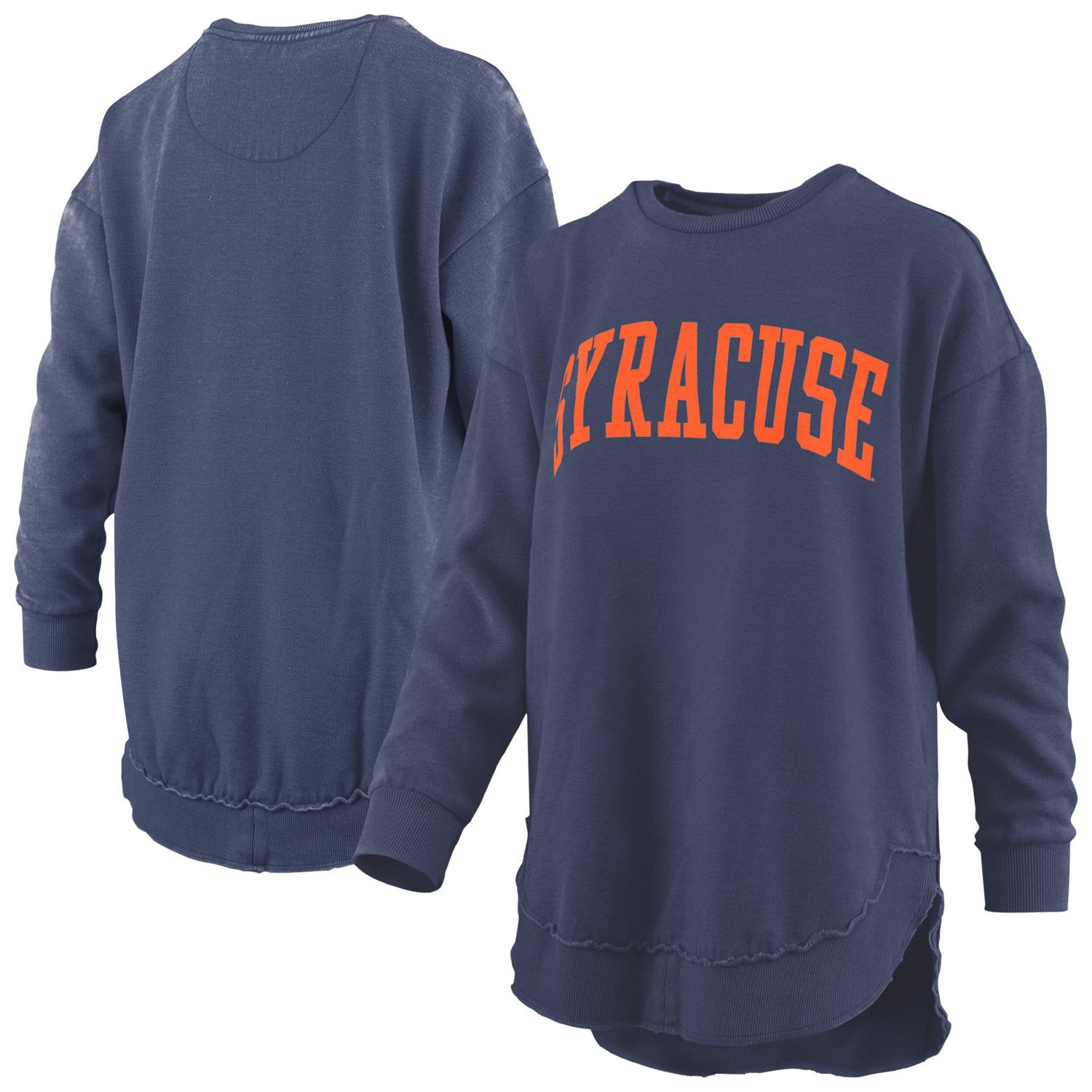 Pressbox Syracuse Orange Melange Poncho Vintage Fleece Long Sleeve Pullover Sweatshirt - view number 1