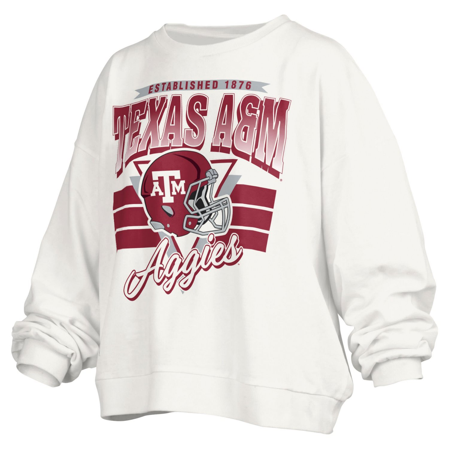 Pressbox Texas AM Aggies Janice Retro Logo Oversized Pullover Sweatshirt - view number 2
