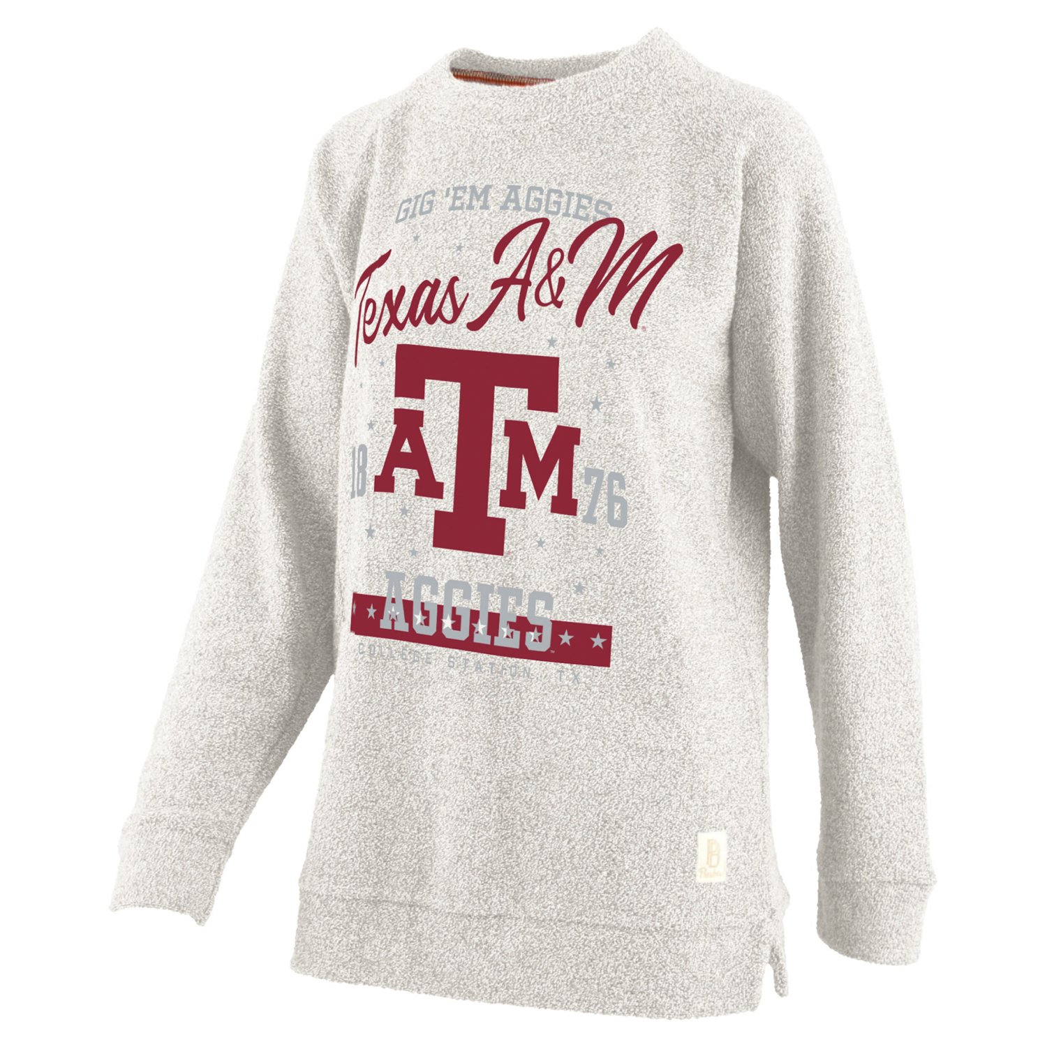 Pressbox Texas AM Aggies Plus Comfy Cairo Terry Pullover Sweatshirt