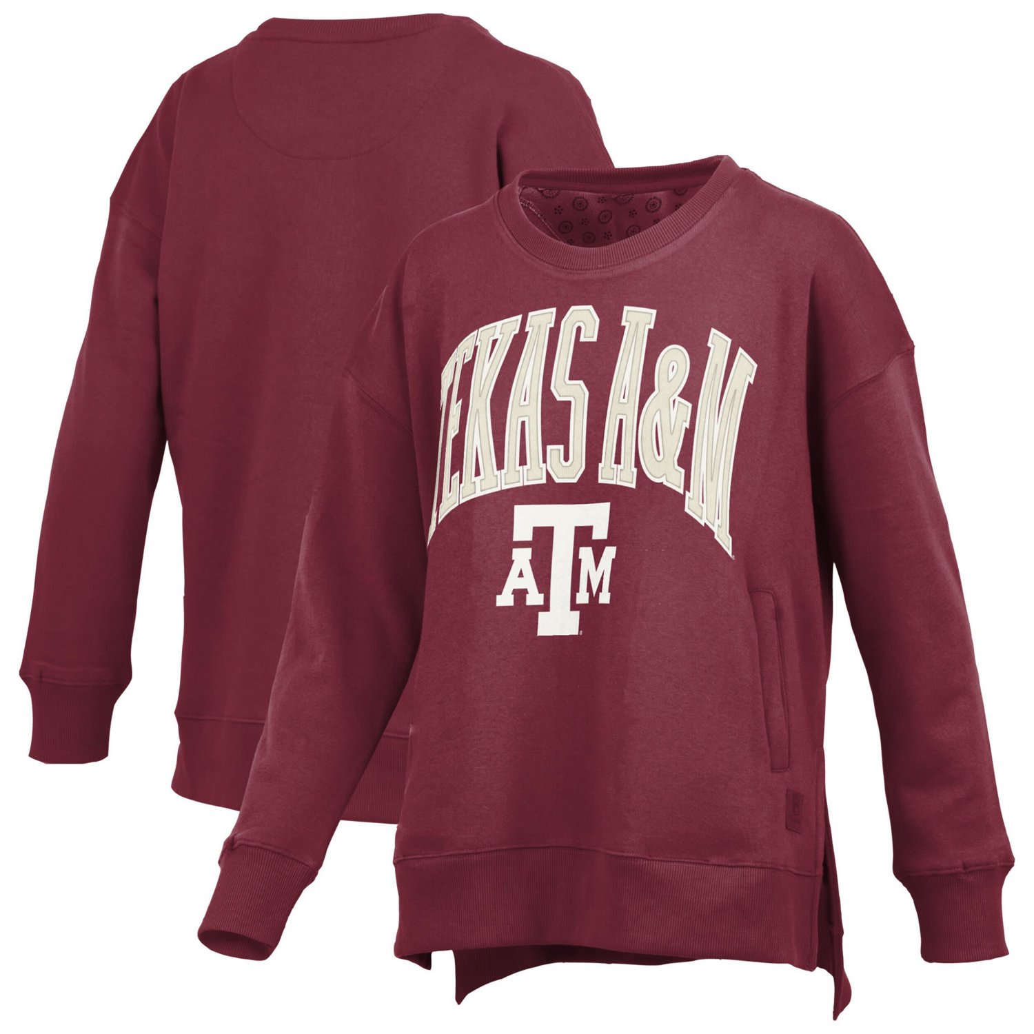 Pressbox Texas AM Aggies Pocketed Arch Pullover Sweatshirt