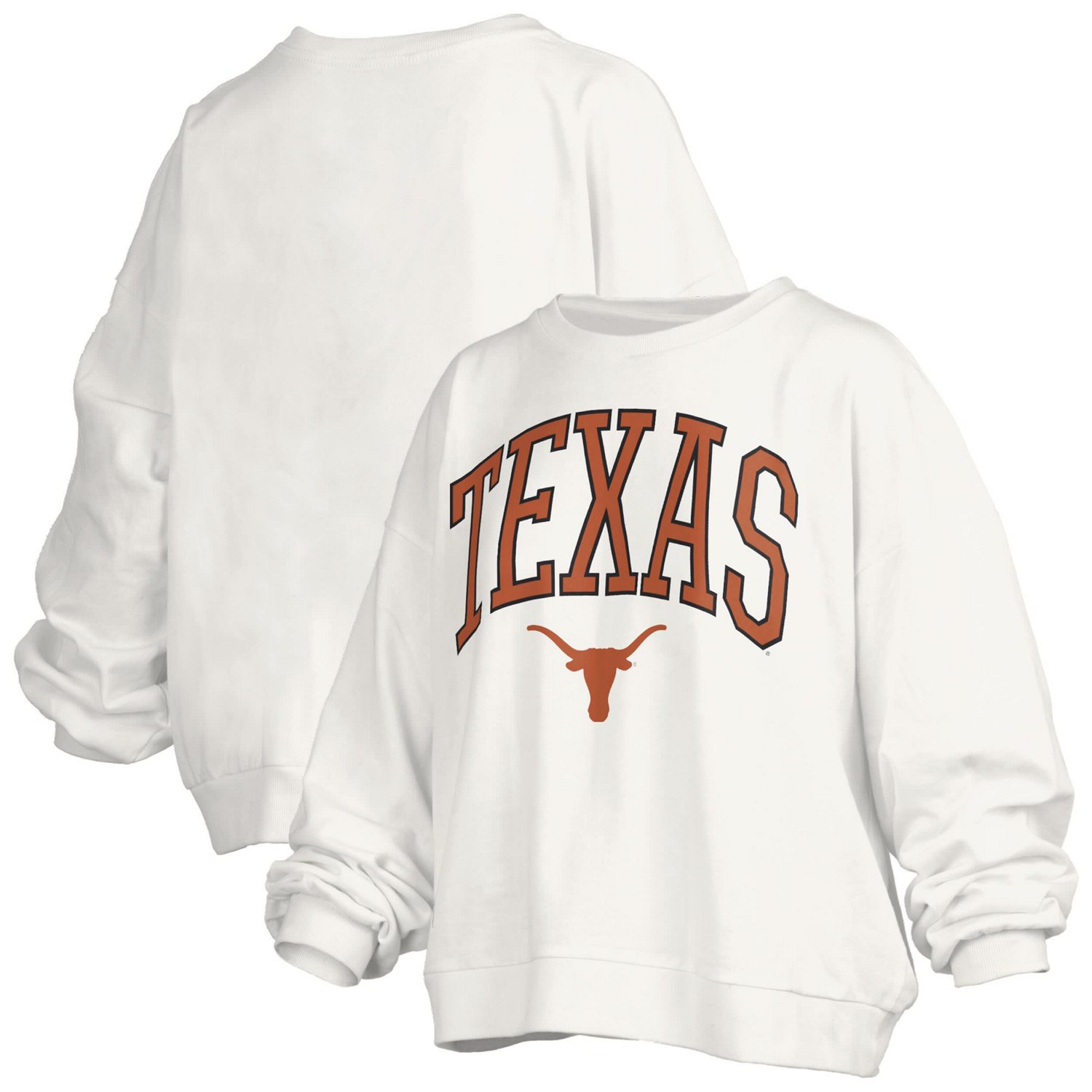 Pressbox Texas Longhorns Janise Arch Over Logo Waist Length Oversized Pullover Sweatshirt - view number 1