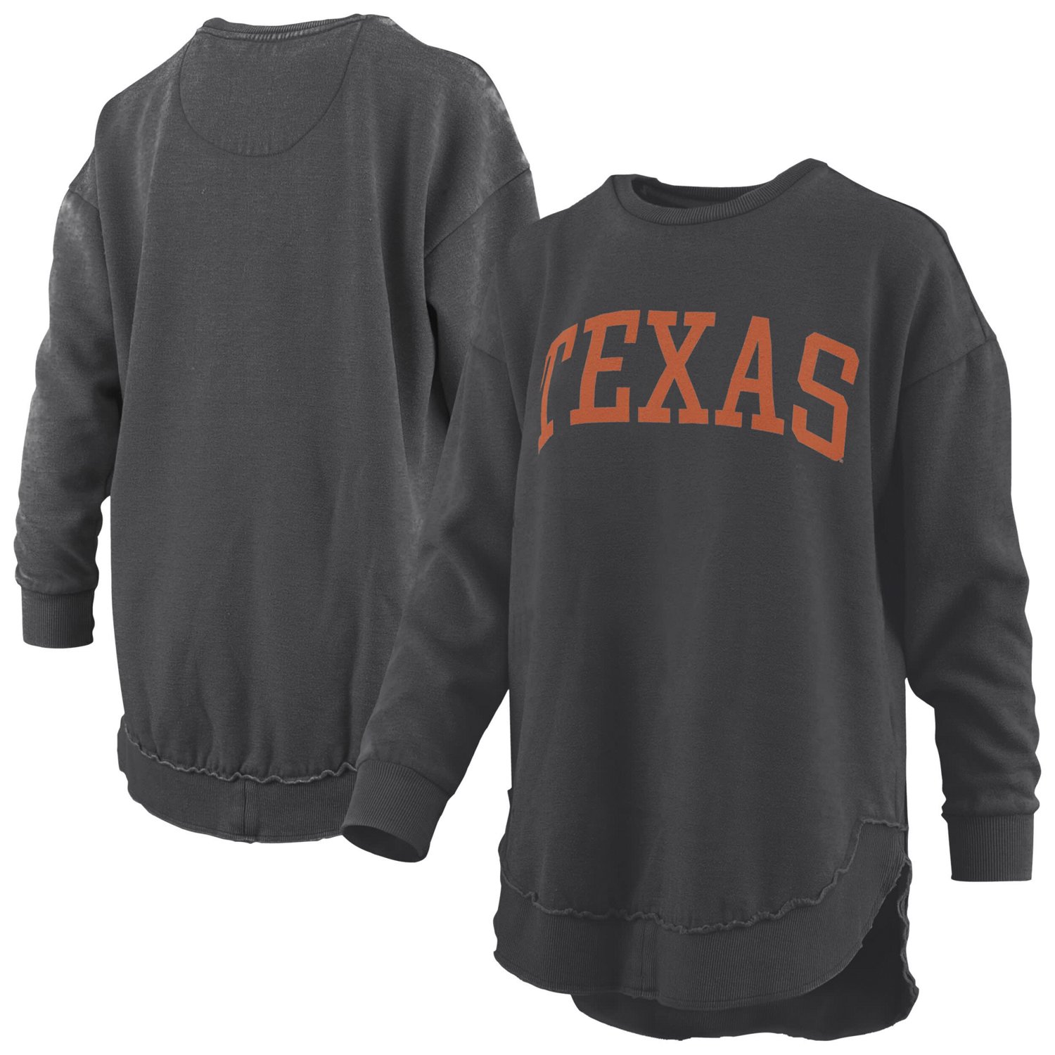 Pressbox Texas Longhorns Melange Poncho Vintage Fleece Long Sleeve Pullover Sweatshirt - view number 1
