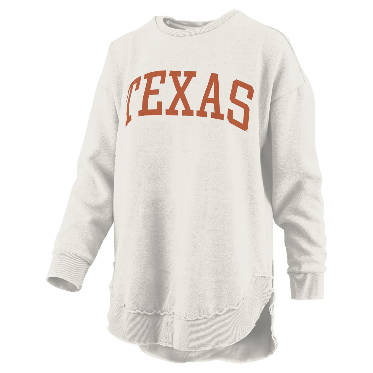 Pressbox Texas Longhorns Melange Poncho Vintage Fleece Long Sleeve Pullover Sweatshirt - view number 2