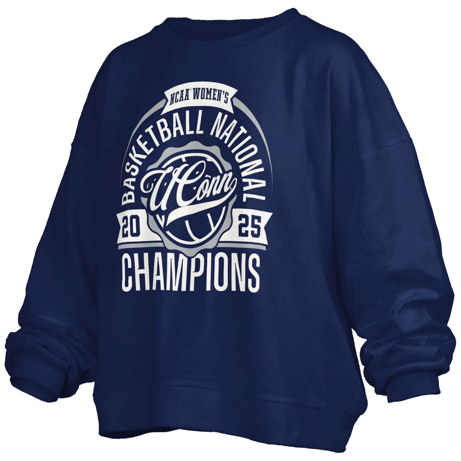 Pressbox UConn Huskies 2025 NCAA Basketball National Champions Janice Oversized Fleece Pullover Sweatshirt - view number 2