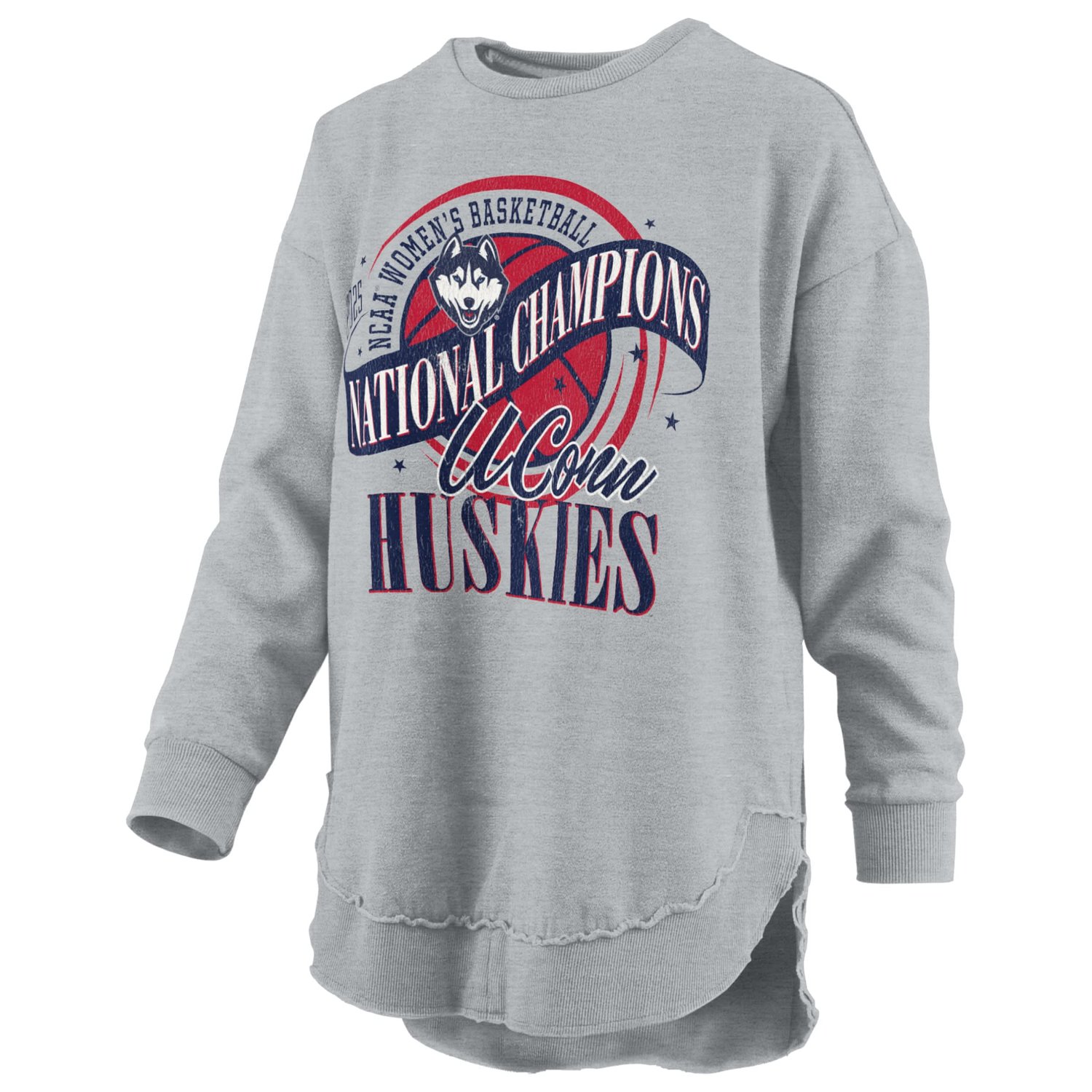 Pressbox UConn Huskies 2025 WBB National Champions Melange Poncho Pullover Sweatshirt - view number 2