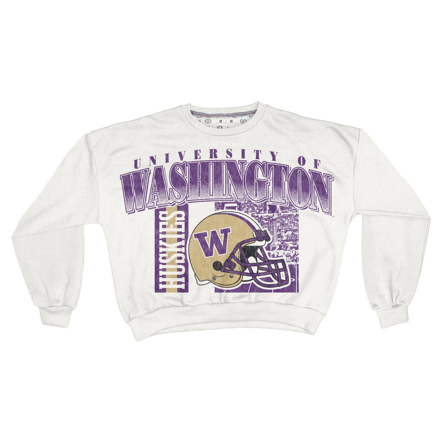 Pressbox Washington Huskies Oversized Janice Retro Waist-Length Sweatshirt - view number 2