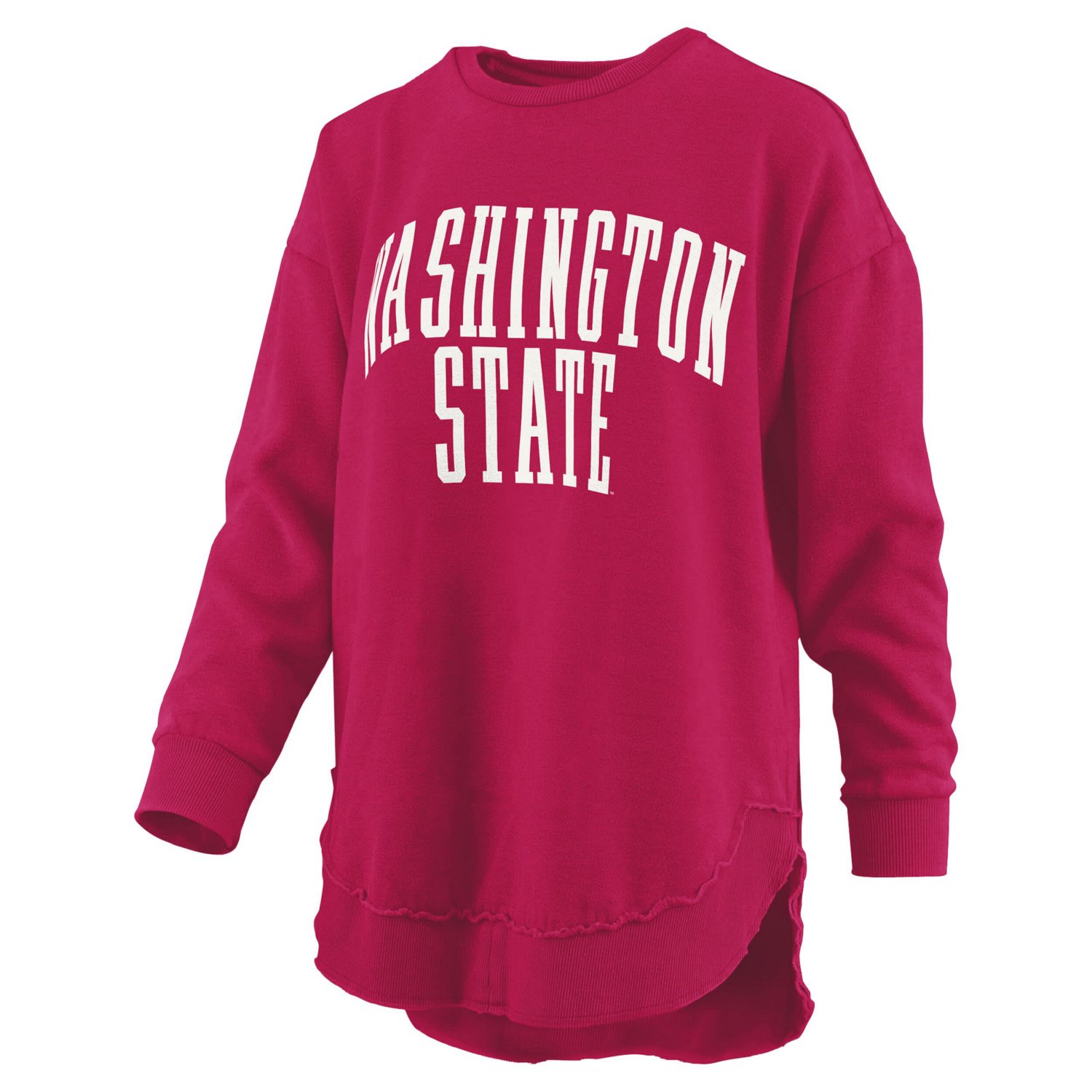 Pressbox Washington State Cougars Melange Poncho Vintage Fleece Long Sleeve Pullover Sweatshirt - view number 2