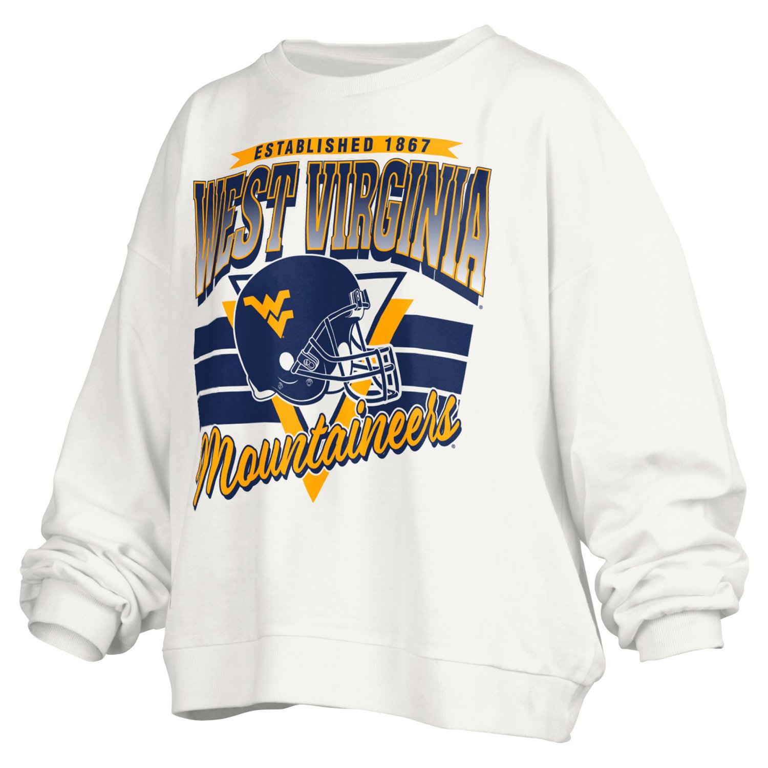 Pressbox West Virginia Mountaineers Janice Retro Logo Oversized Pullover Sweatshirt - view number 2