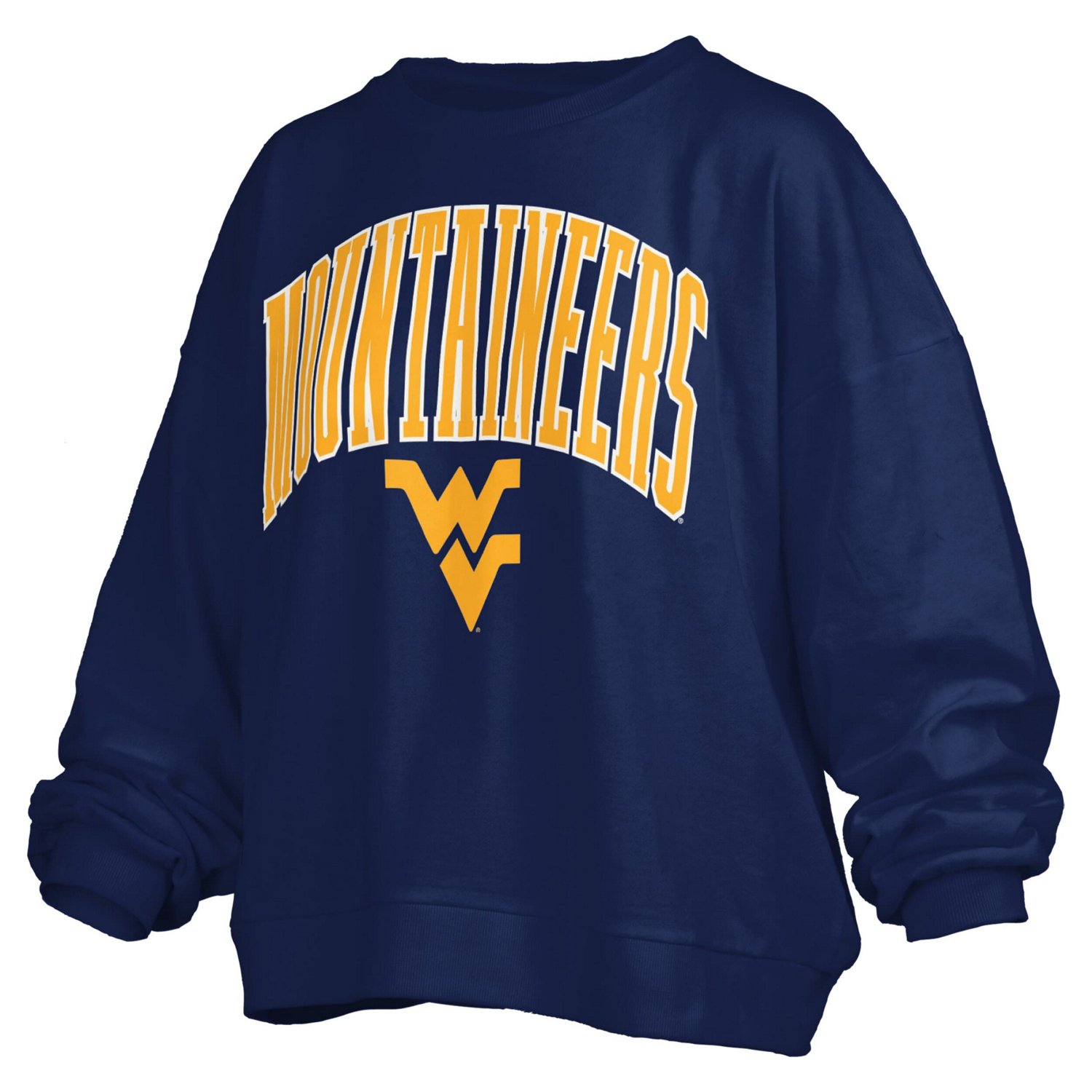 Pressbox West Virginia Mountaineers Janise Arch Over Logo Waist Length Oversized Pullover Sweatshirt - view number 2