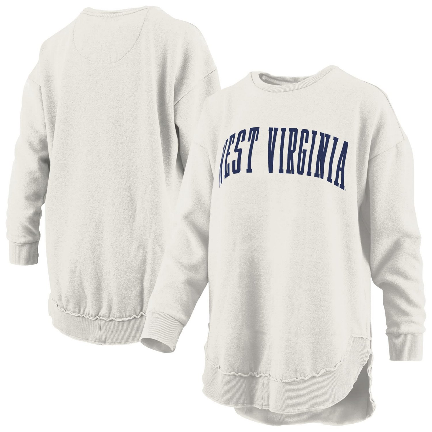 Pressbox West Virginia Mountaineers Melange Poncho Vintage Fleece Long Sleeve Pullover Sweatshirt
