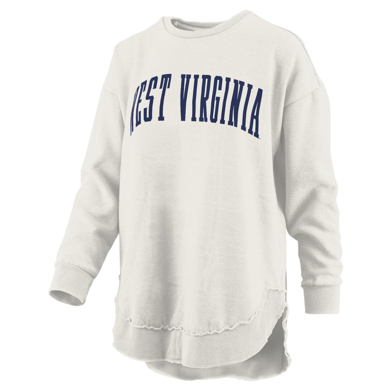 Pressbox West Virginia Mountaineers Melange Poncho Vintage Fleece Long Sleeve Pullover Sweatshirt - view number 2