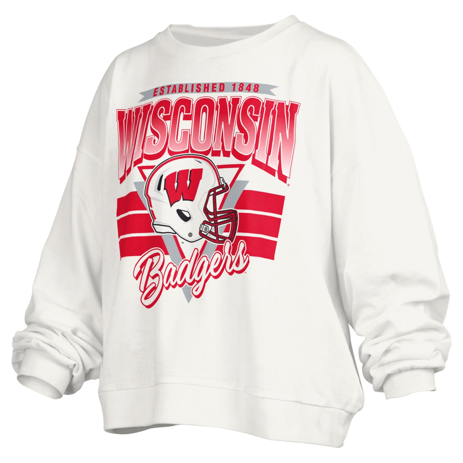 Pressbox Wisconsin Badgers Janice Retro Logo Oversized Pullover Sweatshirt - view number 2