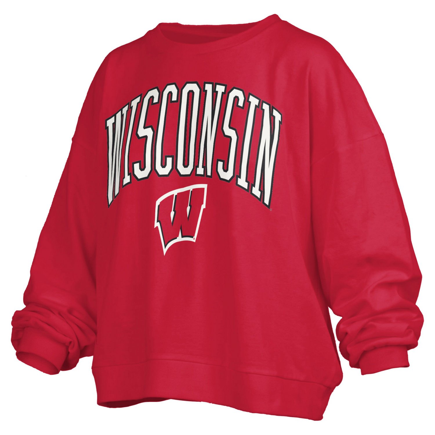 Pressbox Wisconsin Badgers Janise Arch Over Logo Waist Length Oversized Pullover Sweatshirt - view number 2