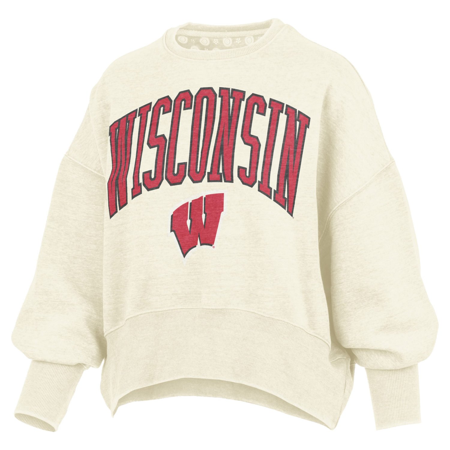 Pressbox Wisconsin Badgers Oversized Waist-Length Crewneck Sweatshirt - view number 2