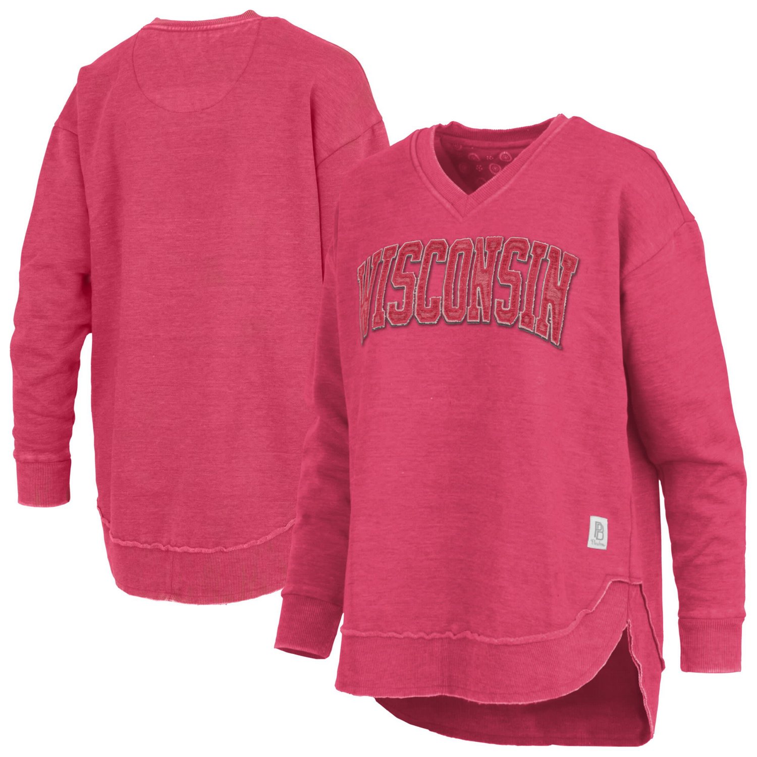 Pressbox Wisconsin Badgers Westin Poncho V-Neck Pullover Sweatshirt
