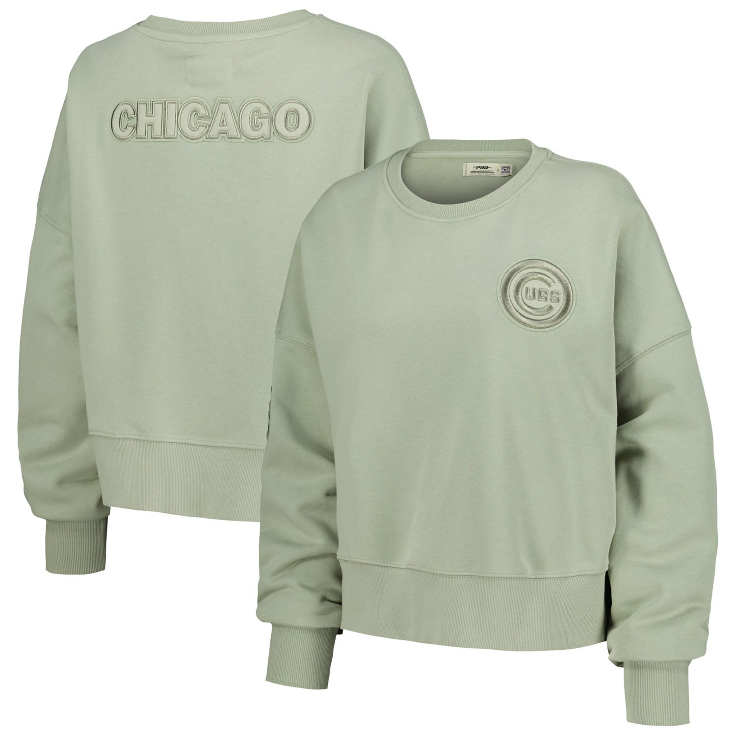 Pro Standard Chicago Cubs Neutral Oversized Boxy Cropped Pullover Sweatshirt