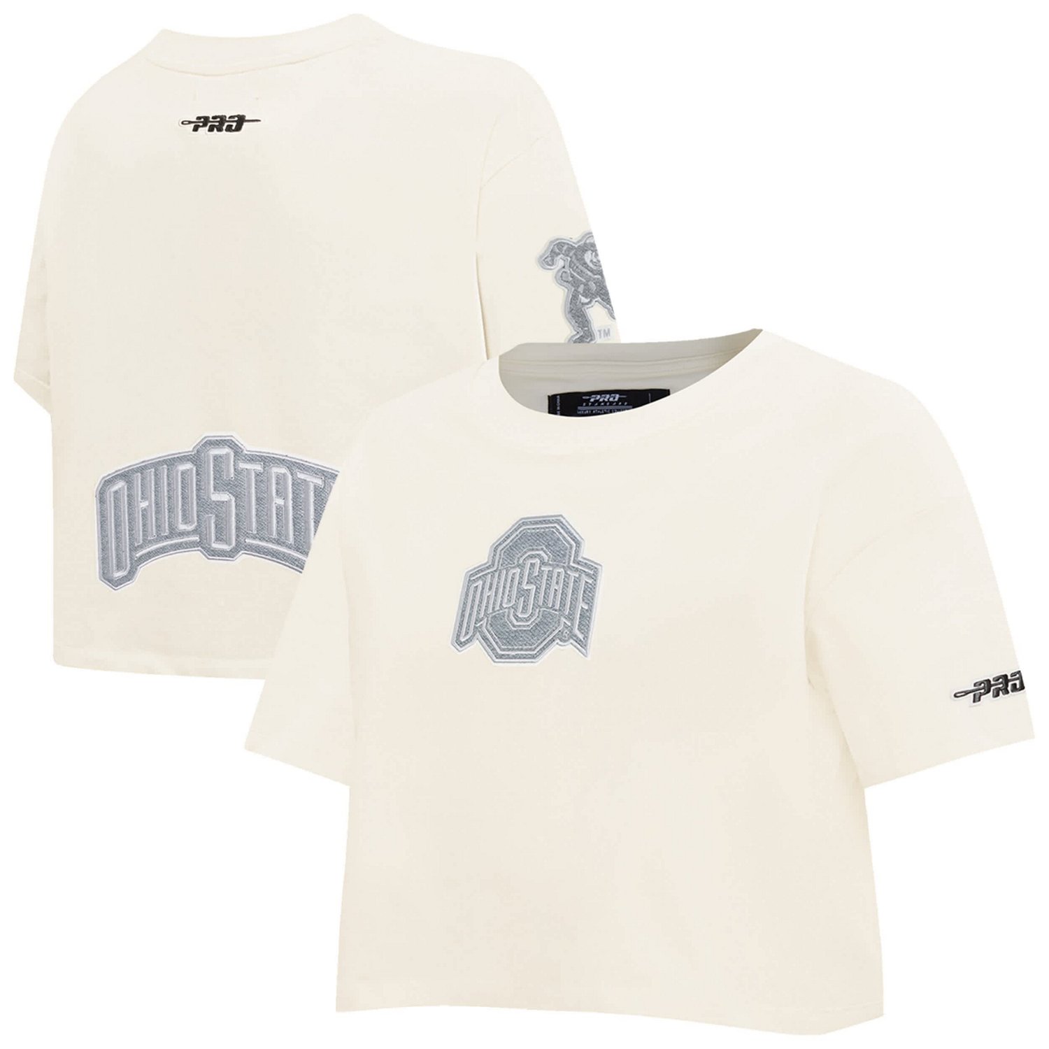 Pro Standard Ohio State Buckeyes Reverse French Terry Boxy Cropped T-Shirt