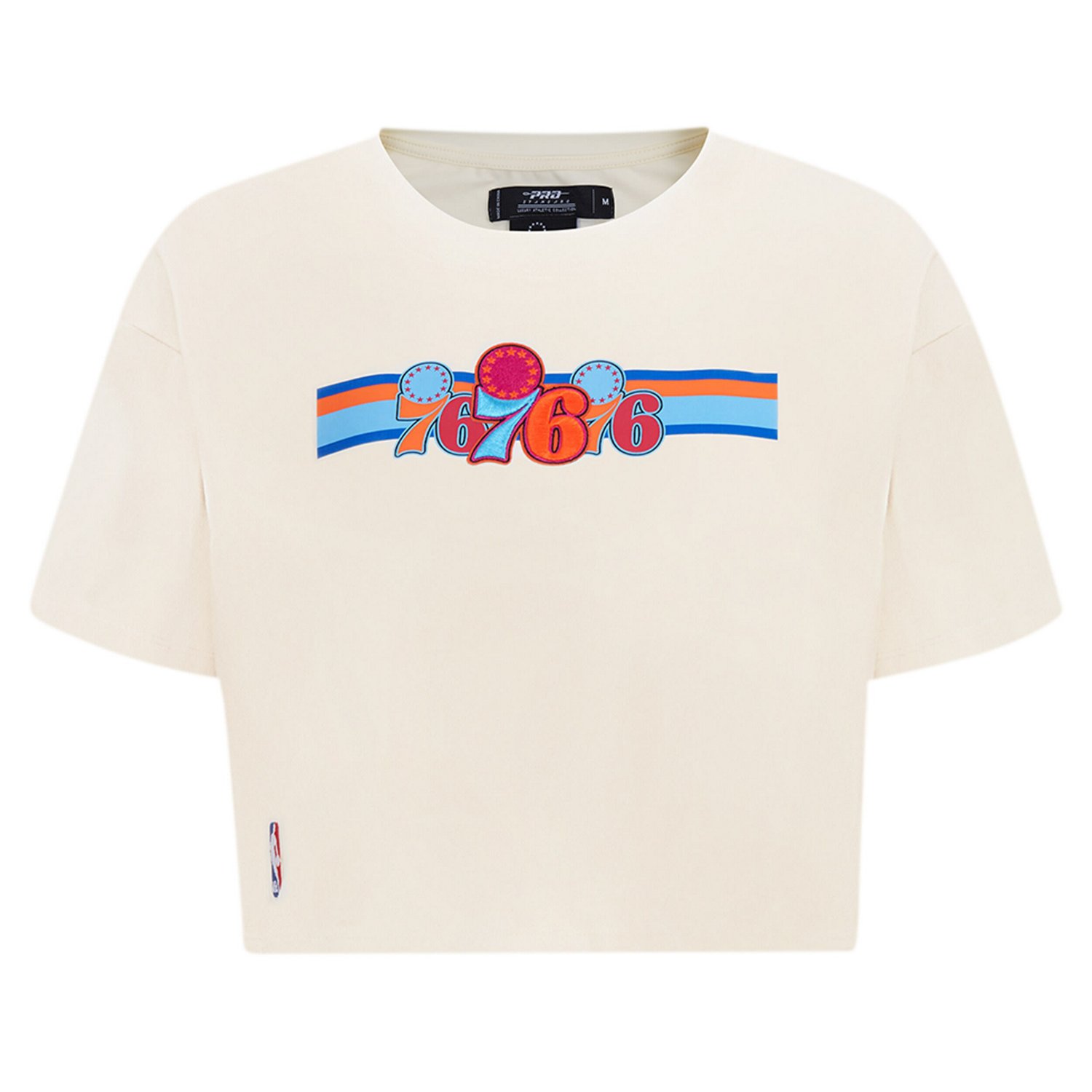 Pro Standard Philadelphia 76ers Retro Striper SJ Cropped Boxy T-Shirt - view number 4