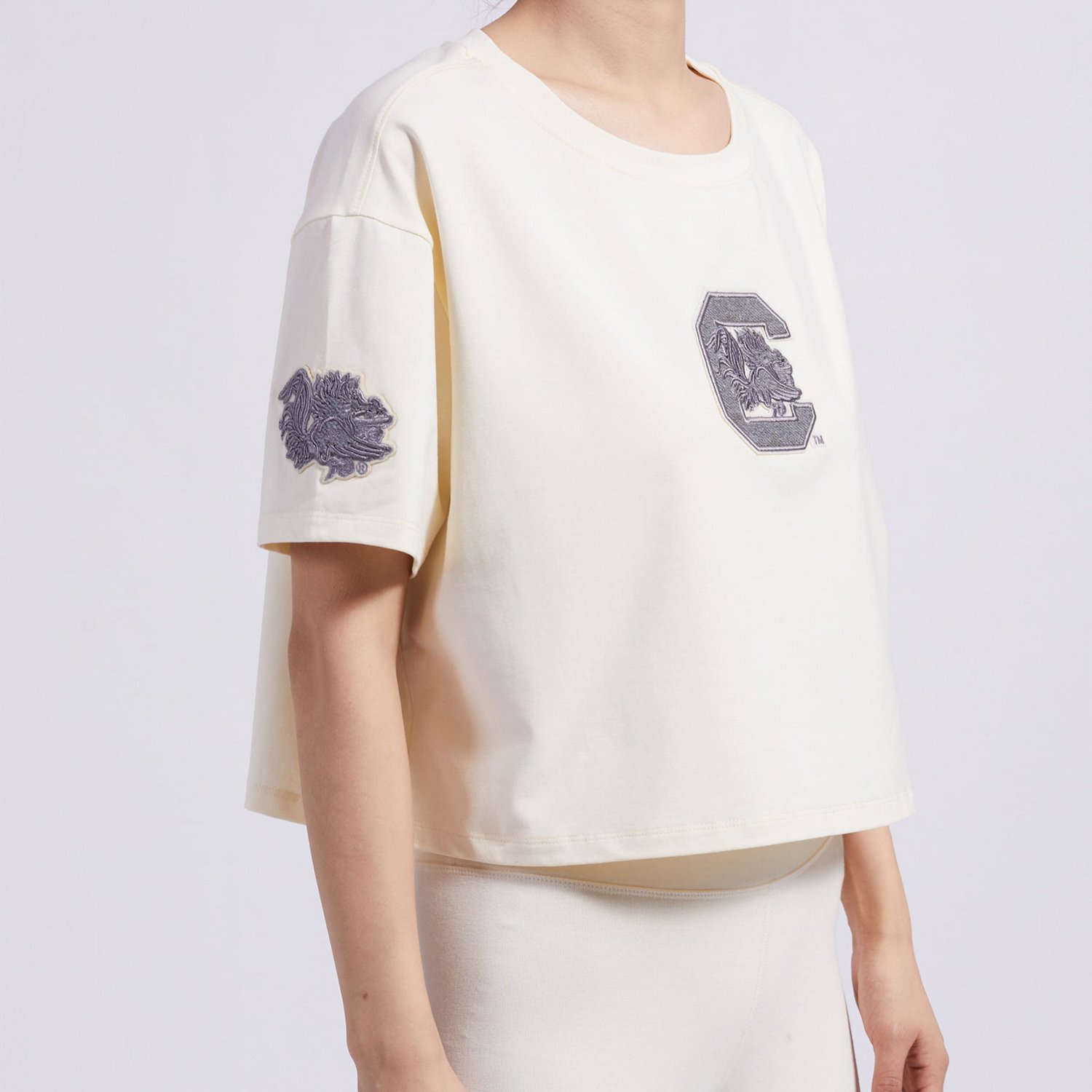 Pro Standard South Carolina Gamecocks Reverse French Terry Boxy Cropped T-Shirt - view number 3