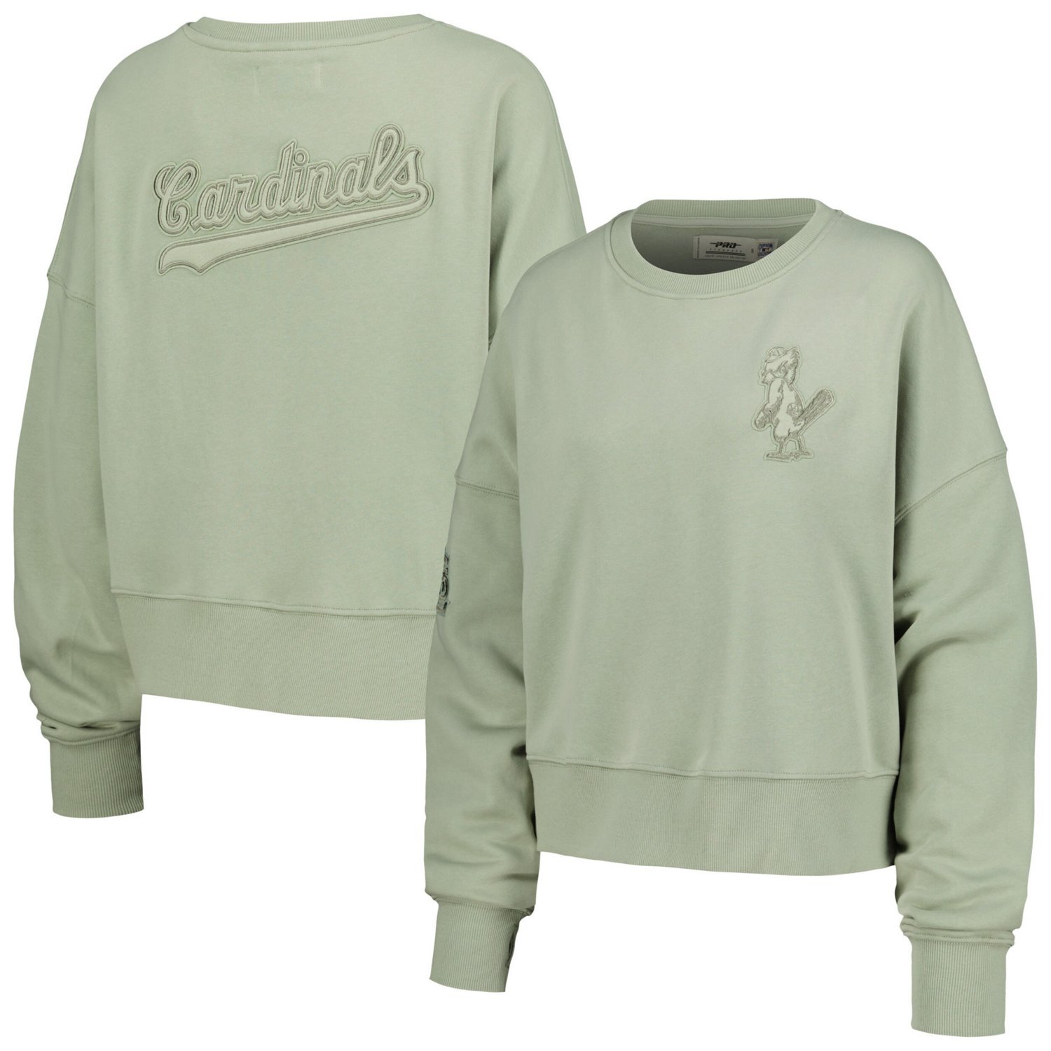 Pro Standard St Louis Cardinals Neutral Oversized Boxy Cropped Pullover Sweatshirt