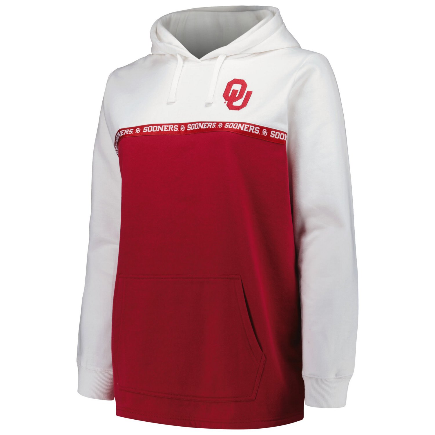 Profile Crimson Oklahoma Sooners Plus Size Taping Pullover Hoodie - view number 2