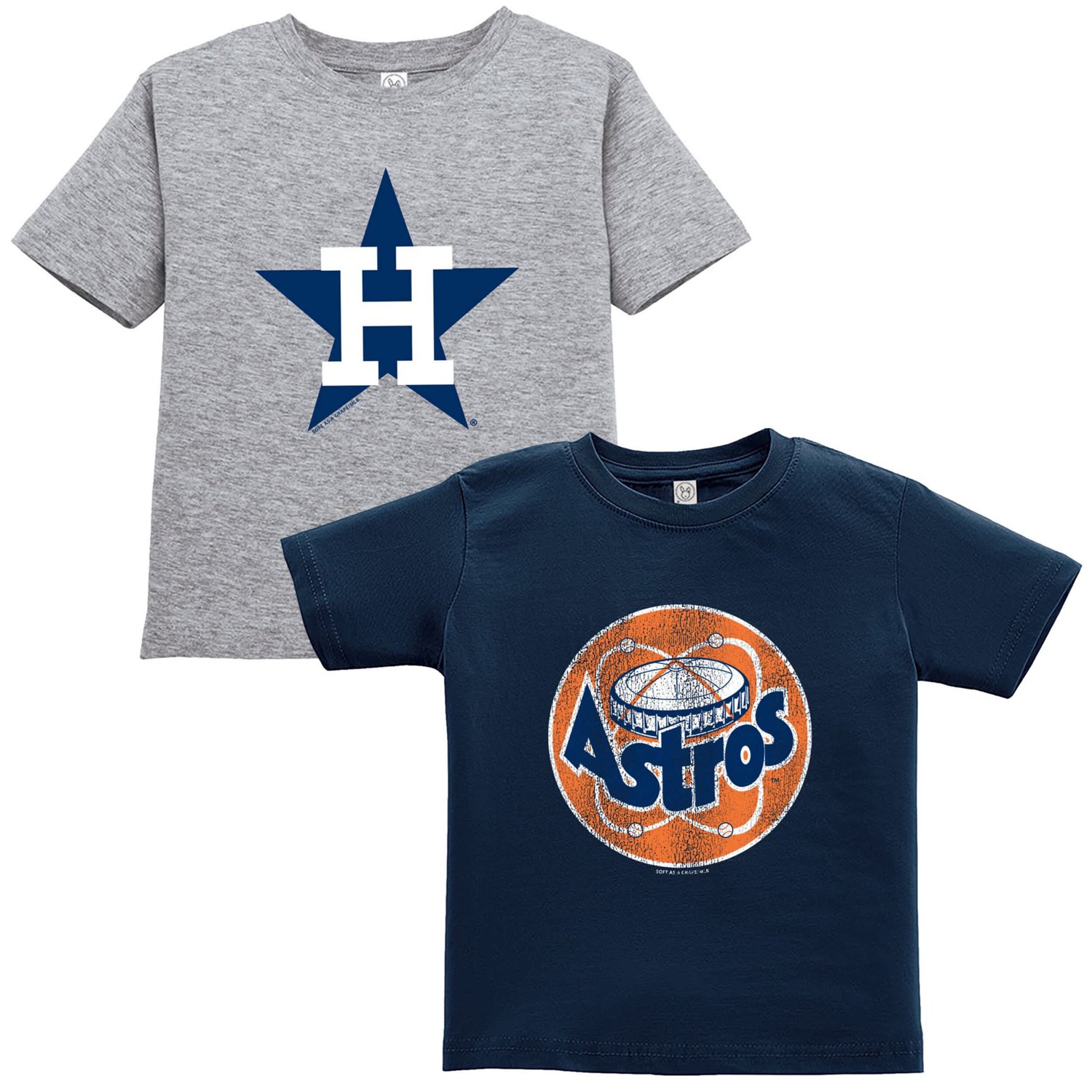 Soft as a Grape Gray Houston Astros Cooperstown Collection Two-Pack T-Shirt Set