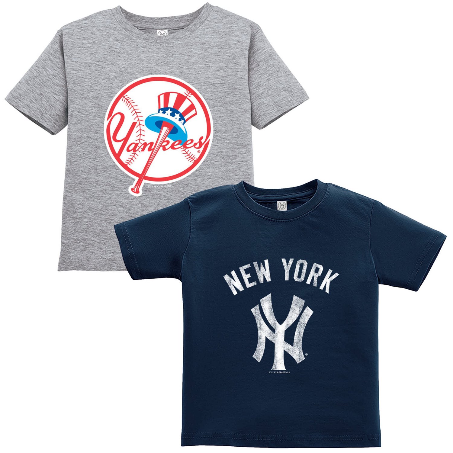 Soft as a Grape Gray New York Yankees Cooperstown Collection Two-Pack T-Shirt Set