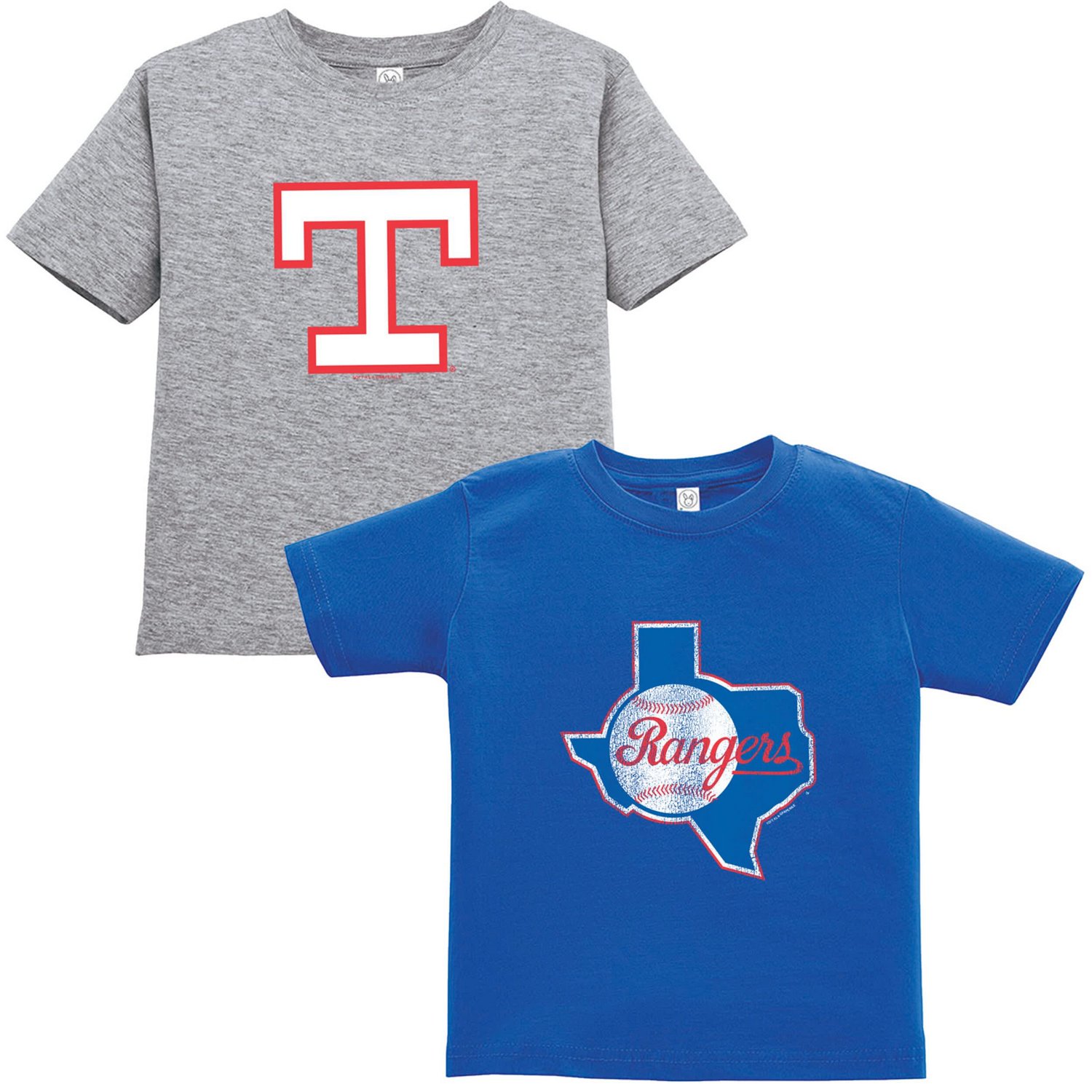 Soft as a Grape Gray Texas Rangers Cooperstown Collection Two-Pack T-Shirt Set