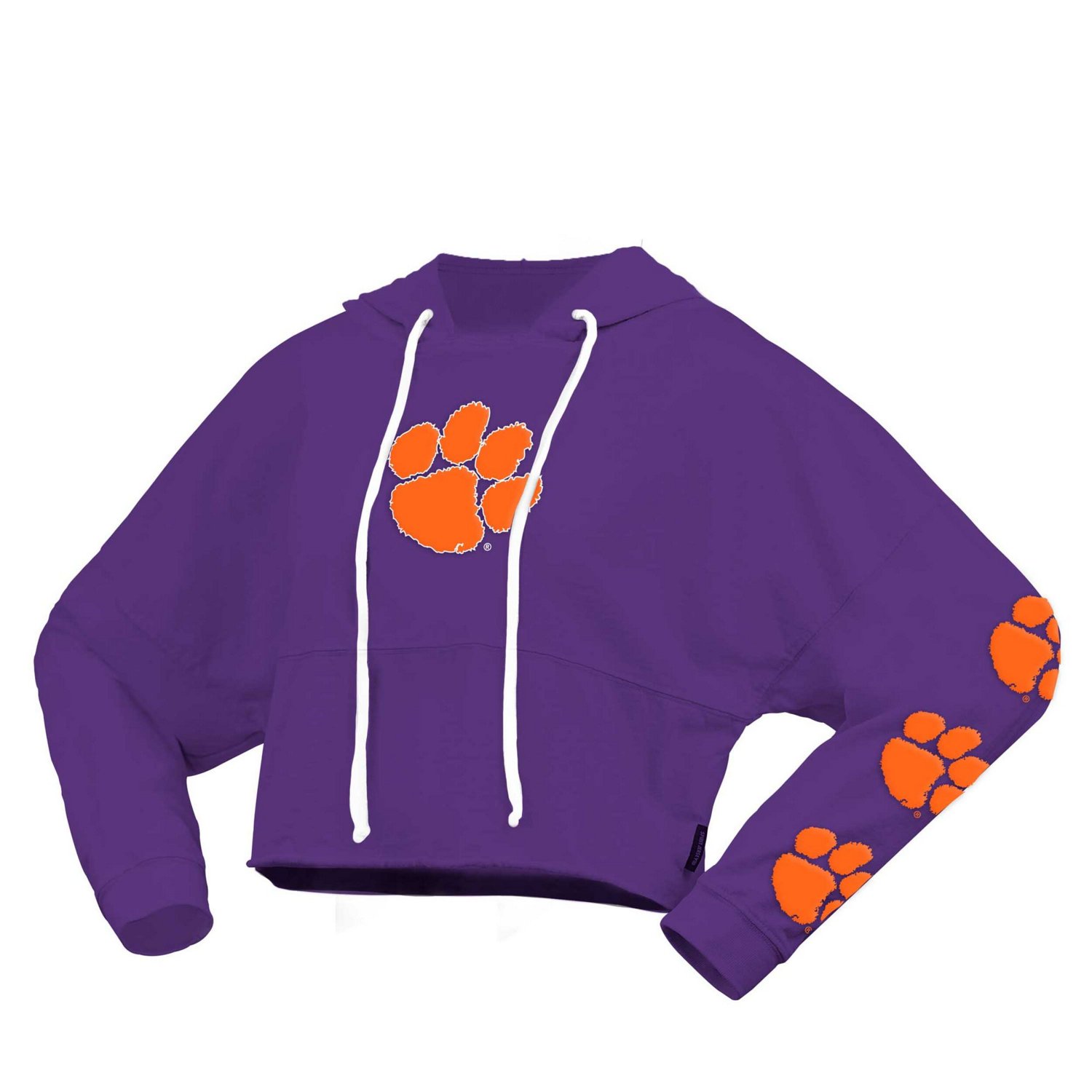 Spirit Jersey Clemson Tigers Oversized Cropped Pullover Hoodie                                                                   - view number 2