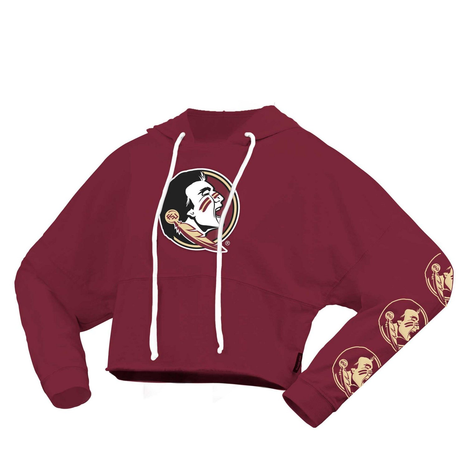 Spirit Jersey Florida State Seminoles Oversized Cropped Pullover Hoodie                                                          - view number 2