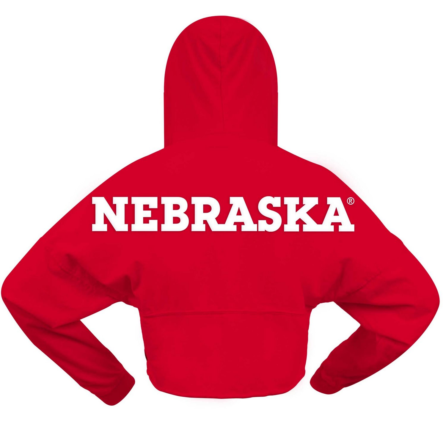 Spirit Jersey Nebraska Huskers Oversized Cropped Pullover Hoodie                                                                 - view number 3