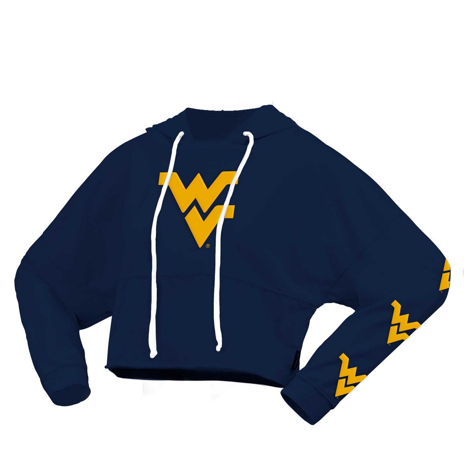 Spirit Jersey West Virginia Mountaineers Oversized Cropped Pullover Hoodie - view number 2