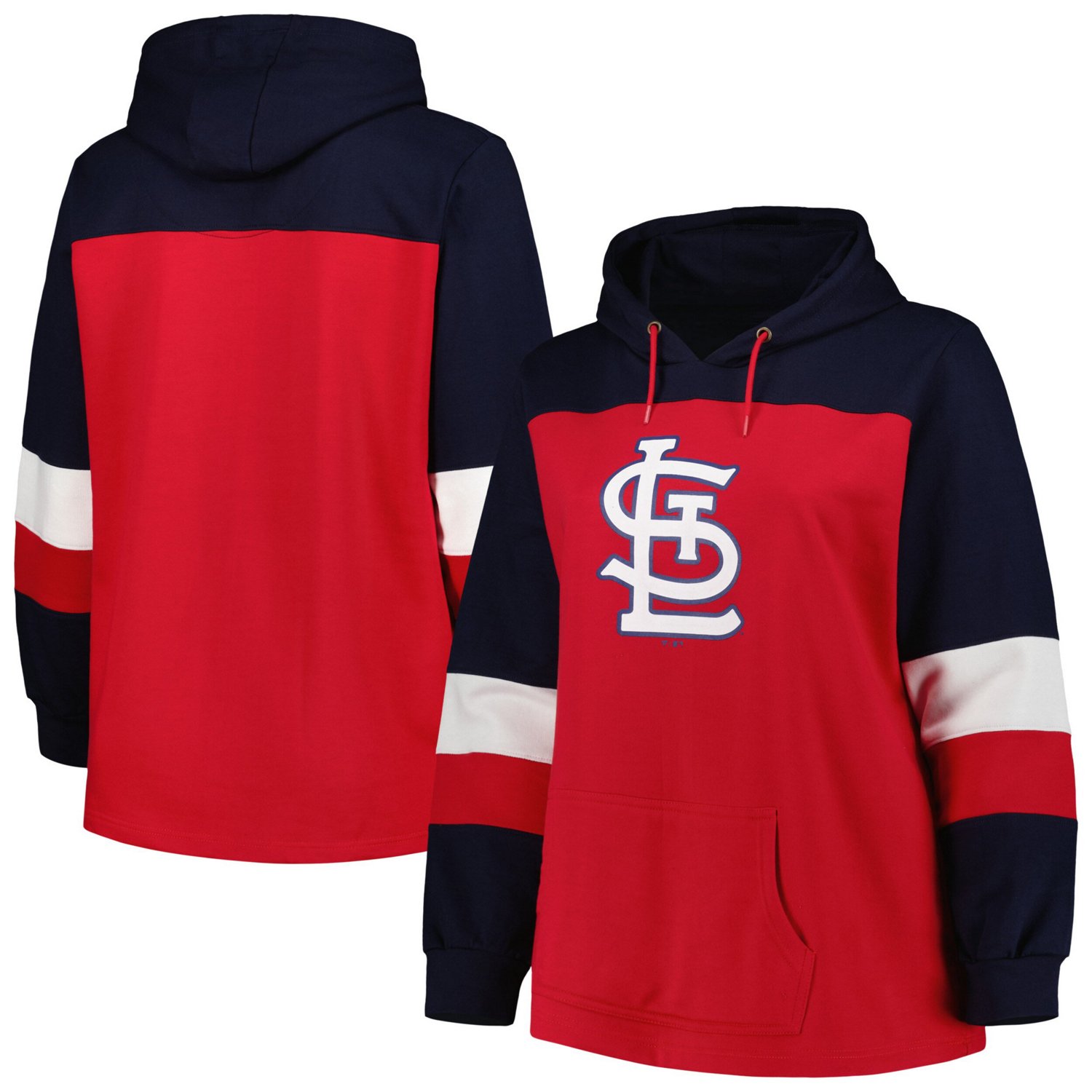 St Louis Cardinals Plus Colorblock Pullover Hoodie