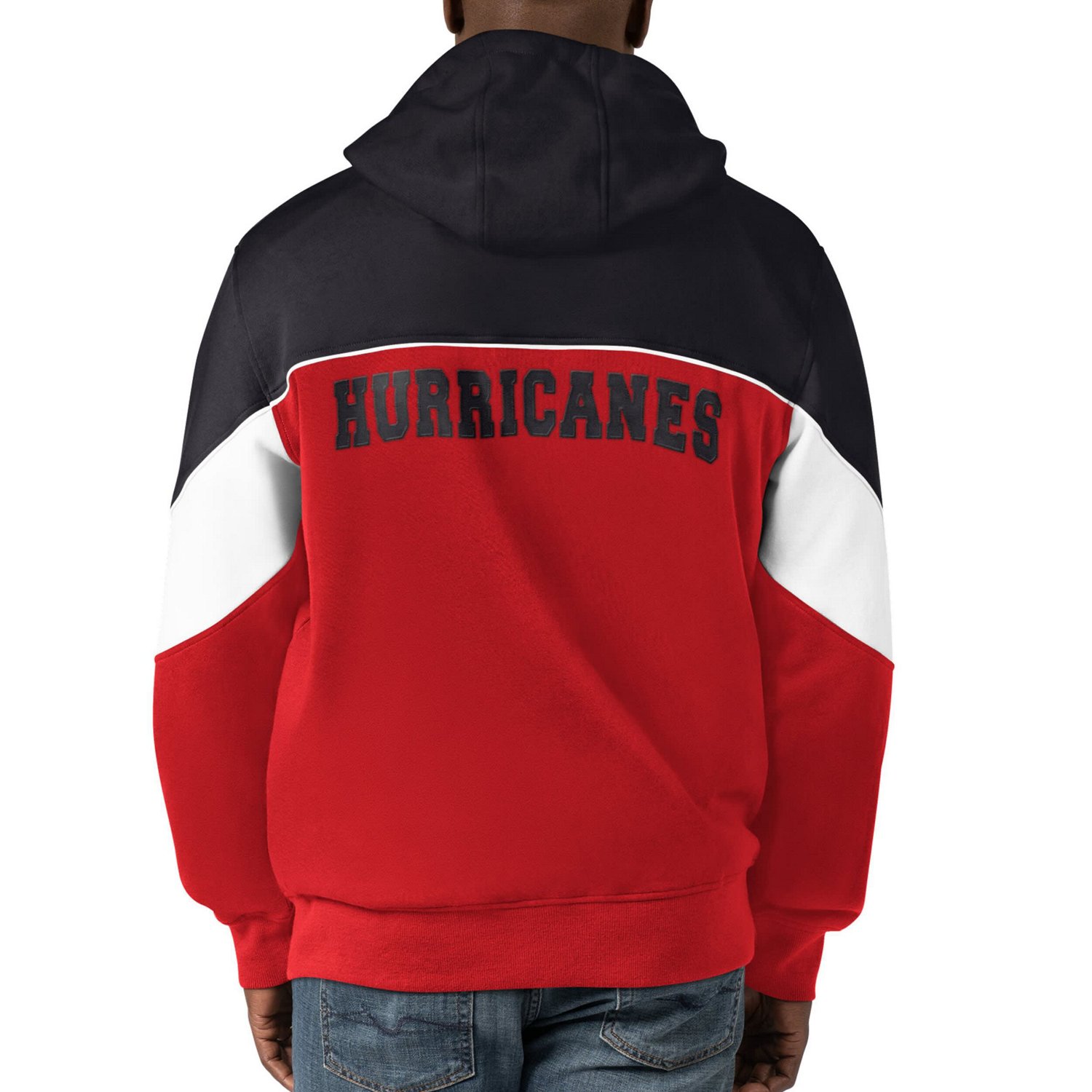 Starter Black Carolina Hurricanes Power Forward Full-Zip Hoodie