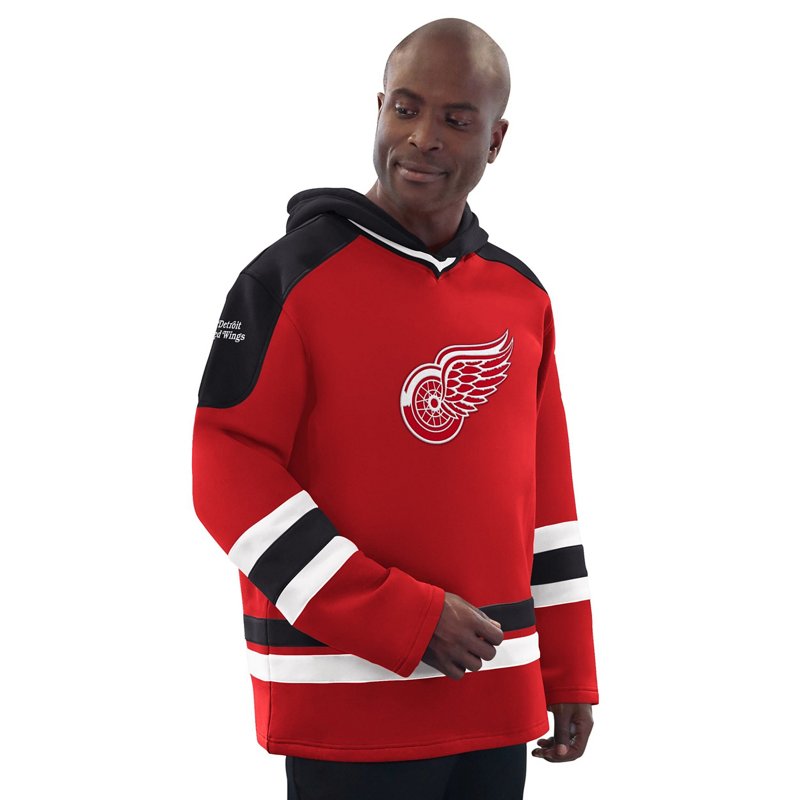 Starter Black Detroit Wings Hockey Pullover Hoodie-image