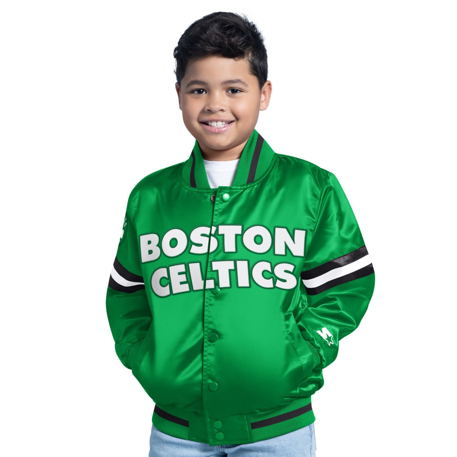 Starter Boys' Boston Celtics Scrimmage Full Snap Varsity Jacket